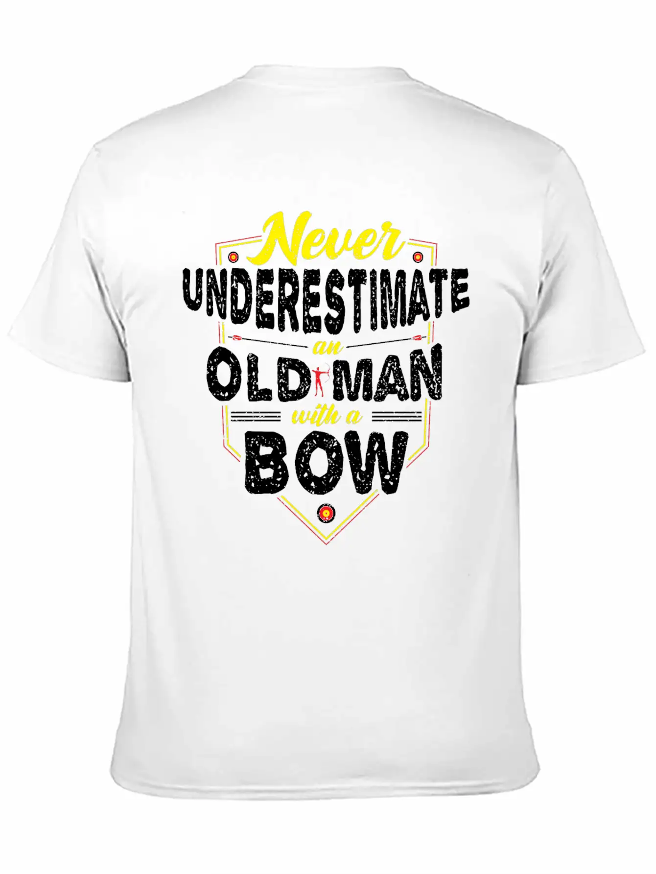 Never Underestimate An Old Man With A Bow - Archer Unisex Short Sleeve Soft Cotton T-Shirt – Casual Everyday Wear