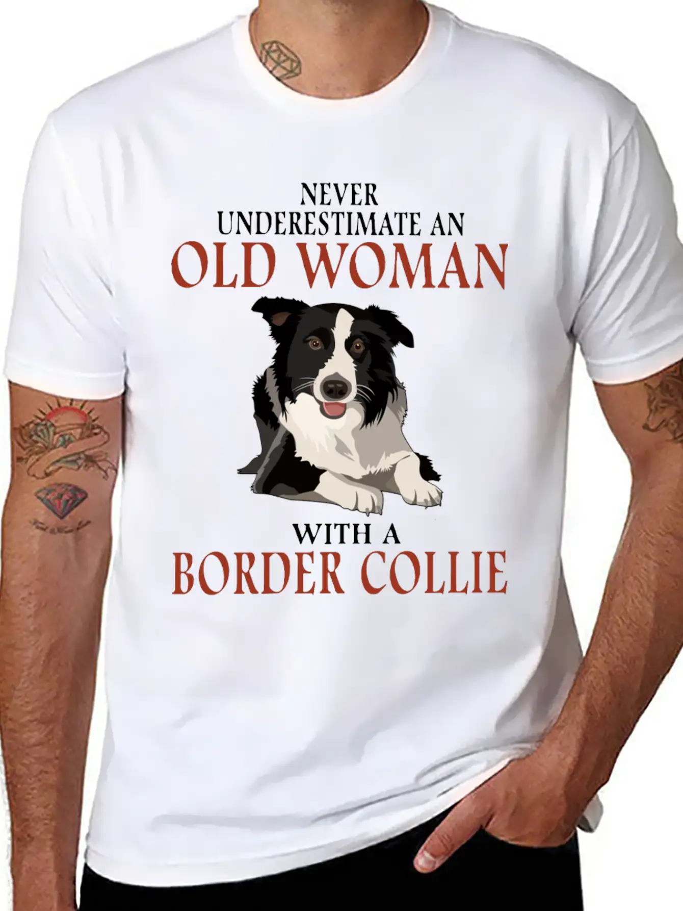 Never Underestinmate An Old Woman With A Bored Col Stylish Everyday T-Shirt – Unisex Basic Cotton Tee