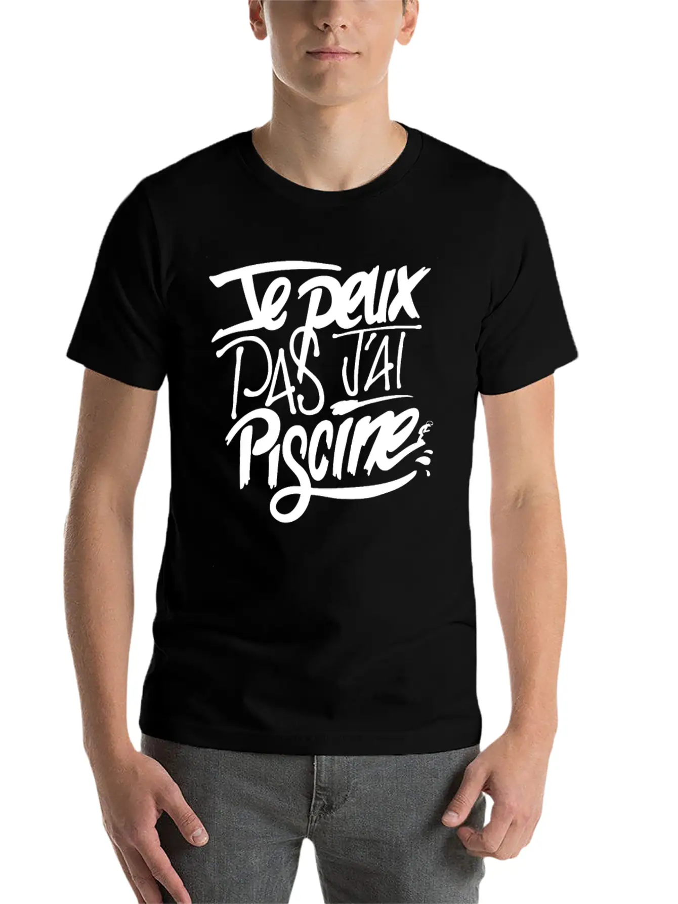 New Design Je Peux Pas J Ai Piscine Best Seller Stylish Everyday T-Shirt – Unisex Basic Cotton Tee