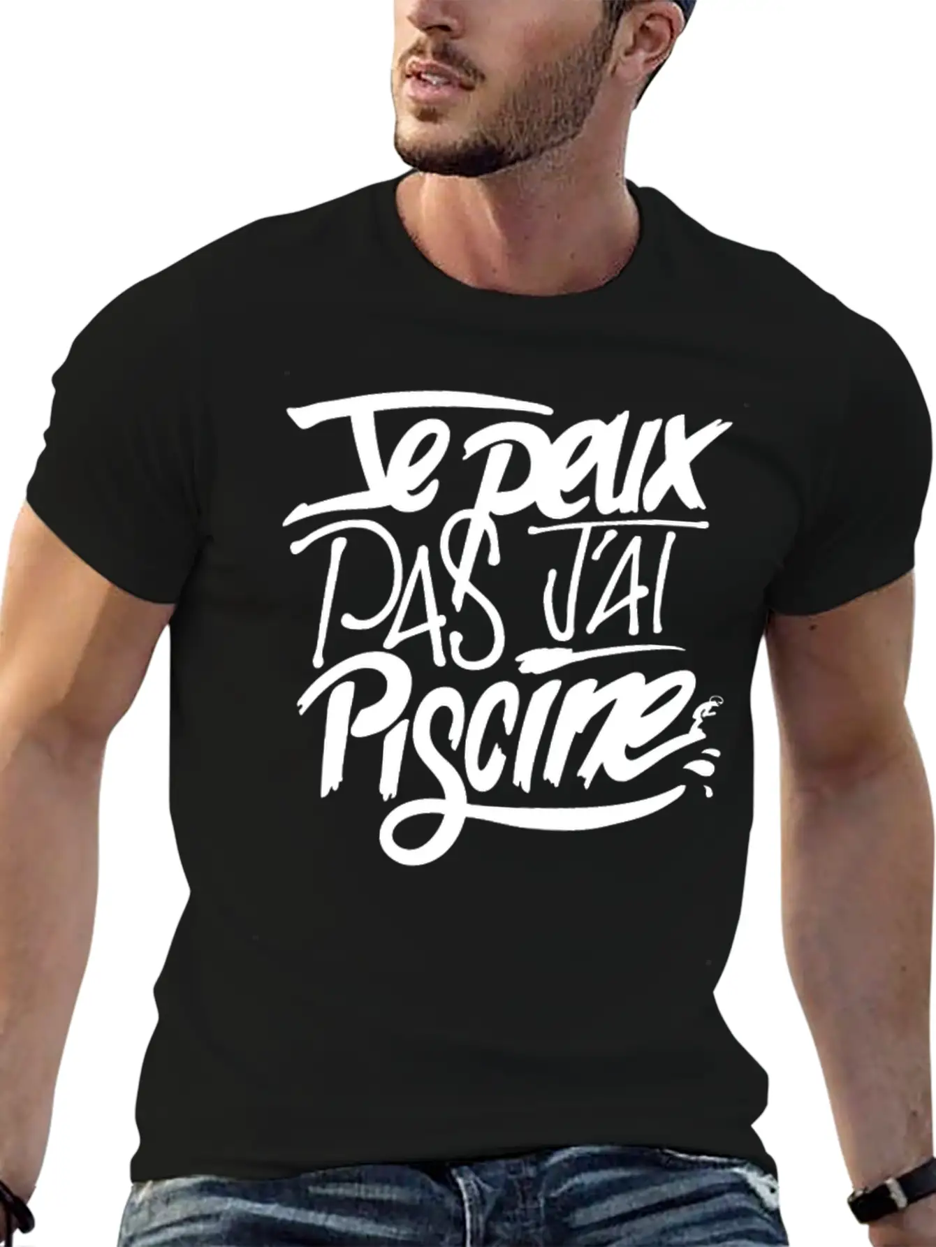 New Design Je Peux Pas J Ai Piscine Best Seller Stylish Everyday T-Shirt – Unisex Basic Cotton Tee