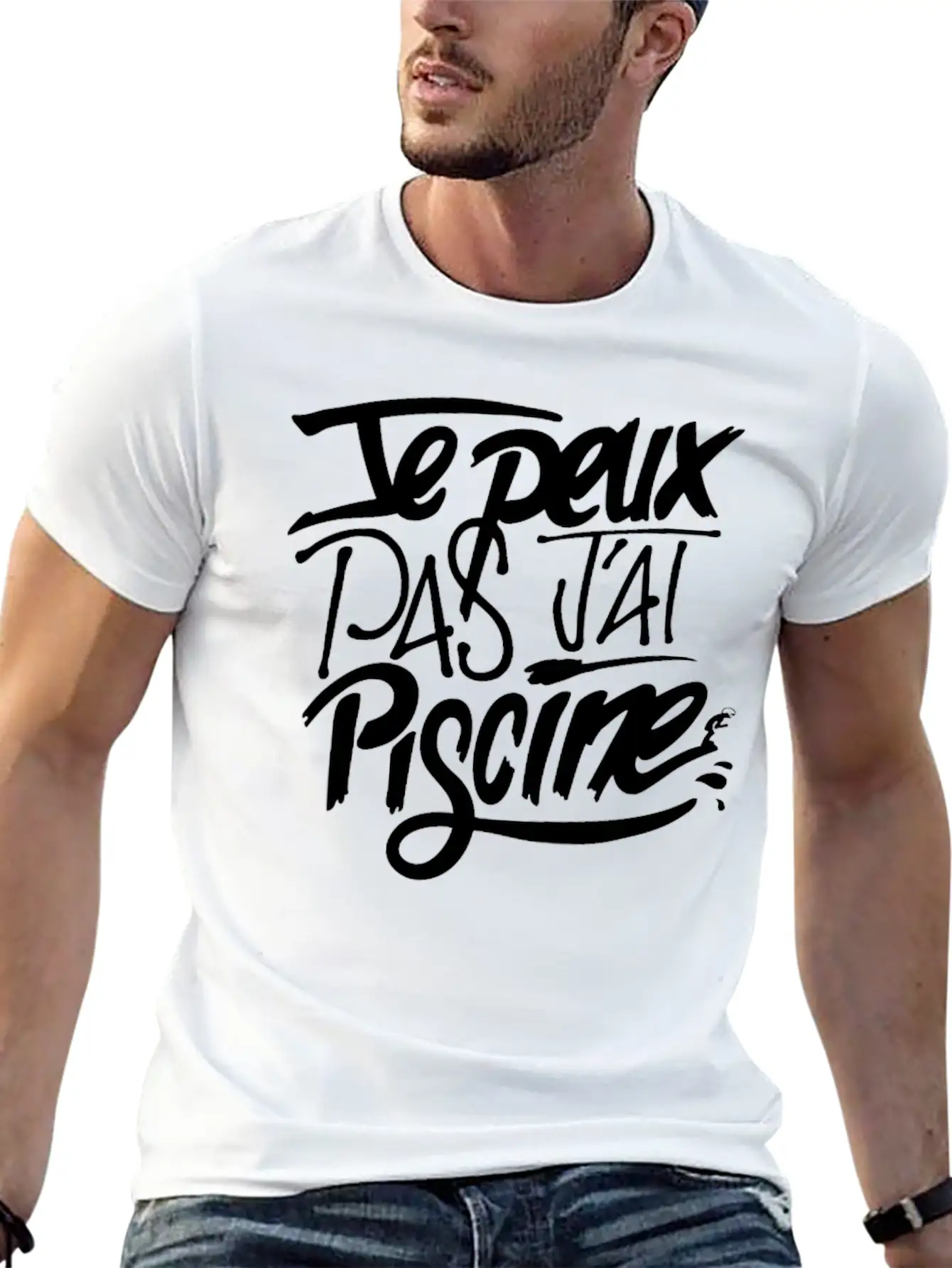New Design Je Peux Pas J Ai Piscine Best Seller Stylish Everyday T-Shirt – Unisex Basic Cotton Tee