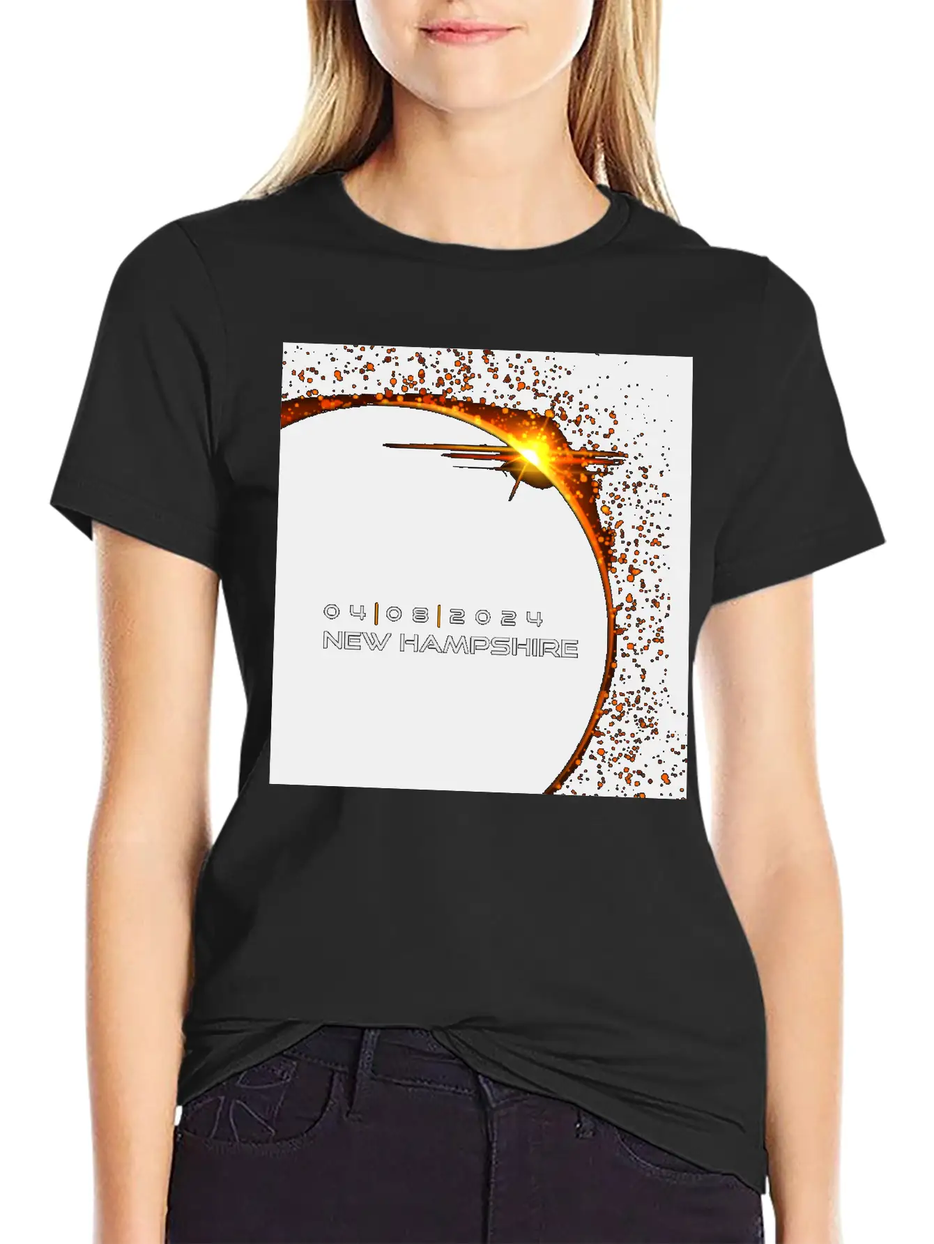 New Hampshire 2024 Eclipse Cool Souvenir Memento Relaxed Everyday Tee – Lightweight And Durable Cotton