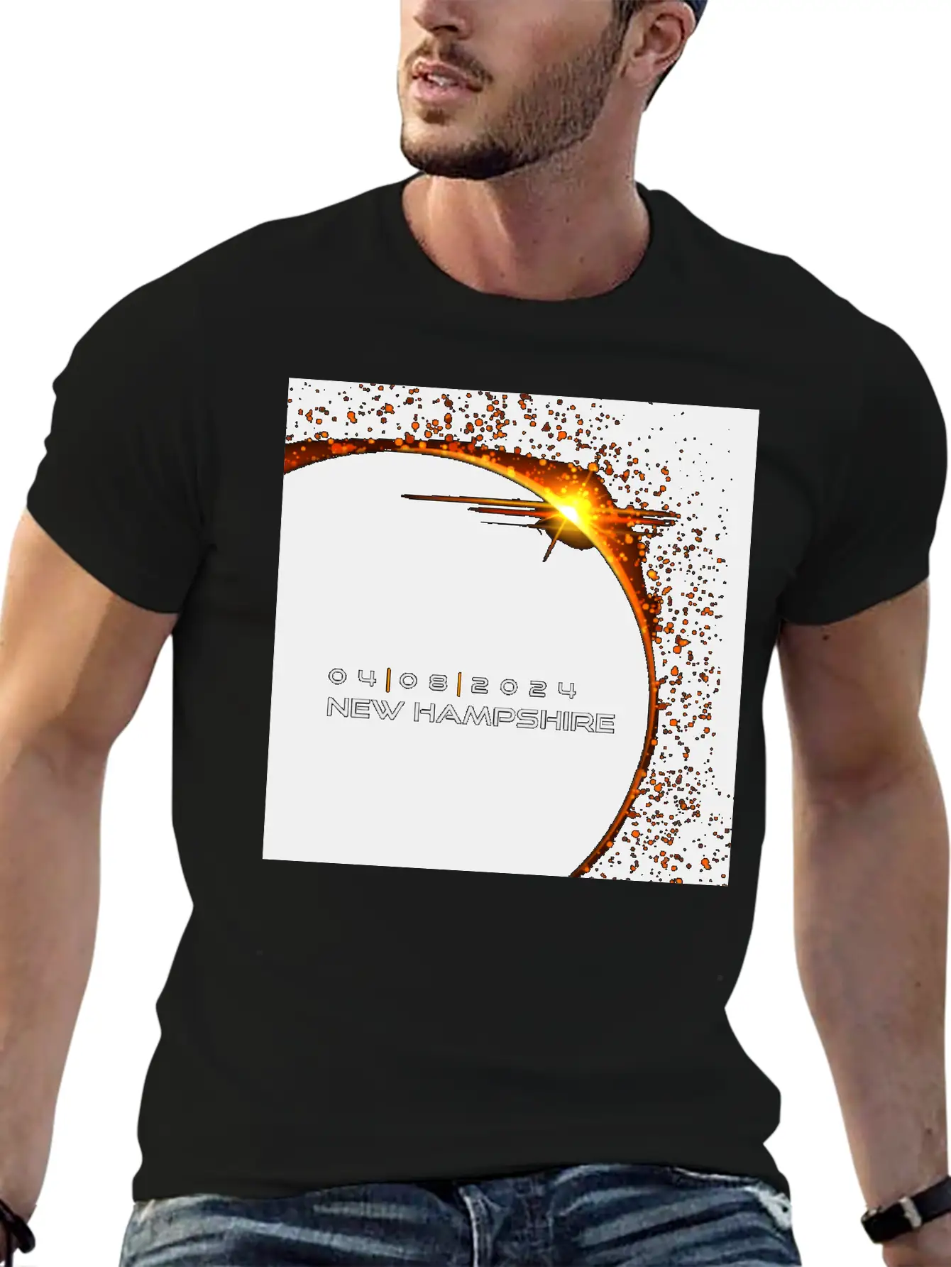 New Hampshire 2024 Eclipse Cool Souvenir Memento Relaxed Everyday Tee – Lightweight And Durable Cotton