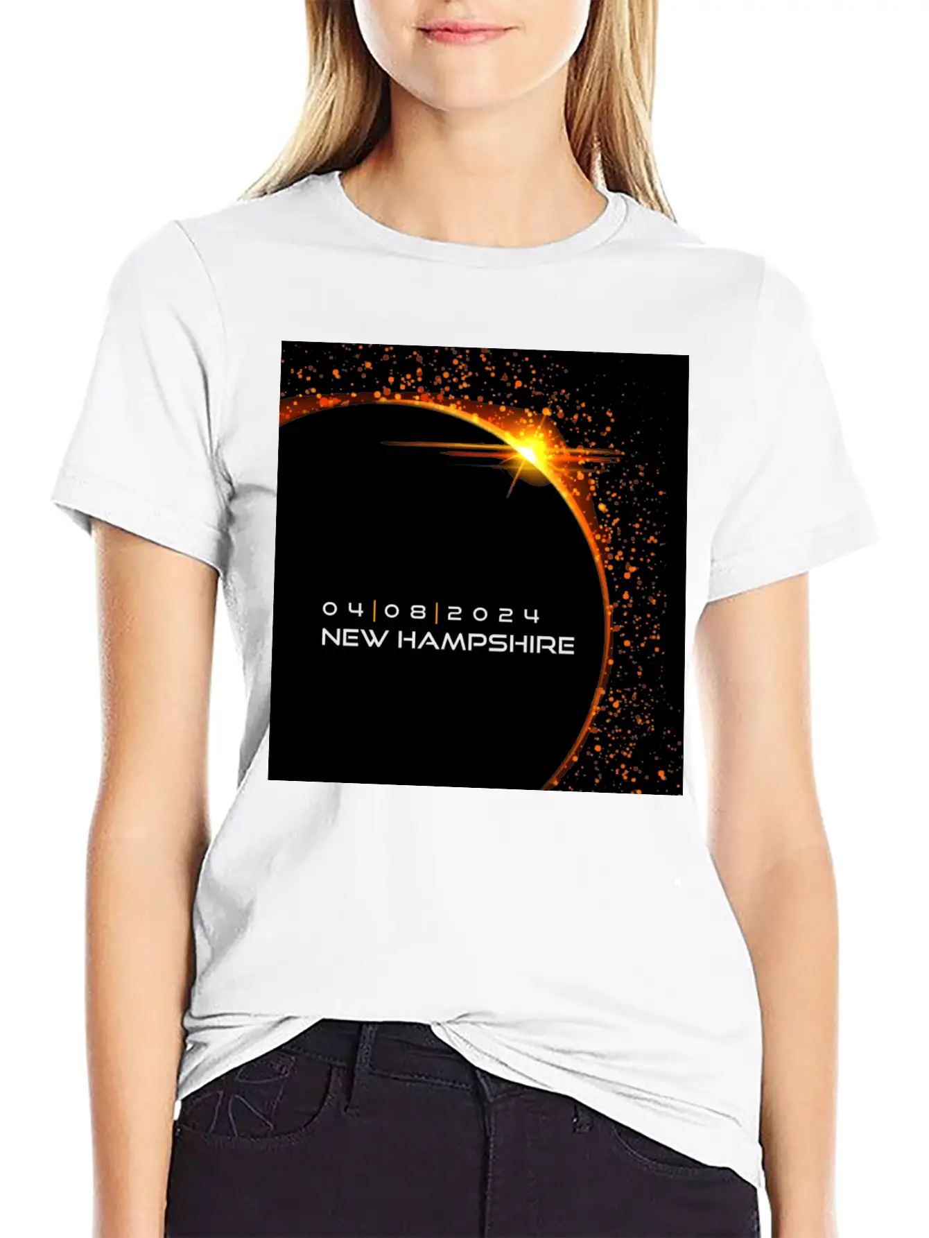New Hampshire 2024 Eclipse Cool Souvenir Memento Relaxed Everyday Tee – Lightweight And Durable Cotton