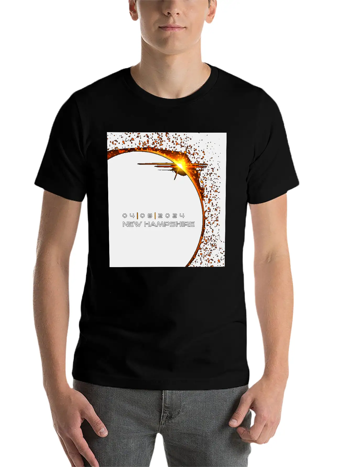 New Hampshire 2024 Eclipse Cool Souvenir Memento Relaxed Everyday Tee – Lightweight And Durable Cotton