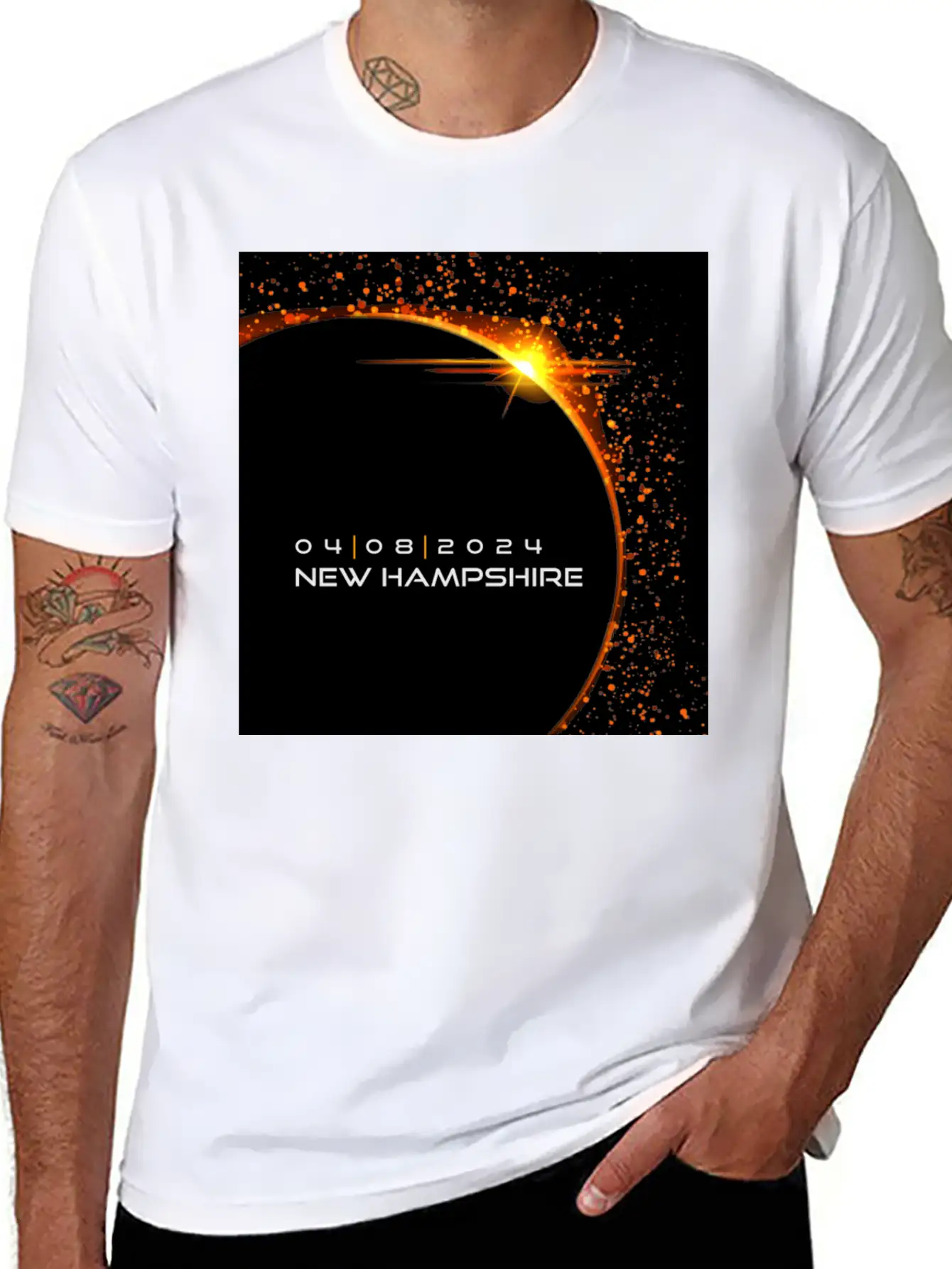 New Hampshire 2024 Eclipse Cool Souvenir Memento Relaxed Everyday Tee – Lightweight And Durable Cotton