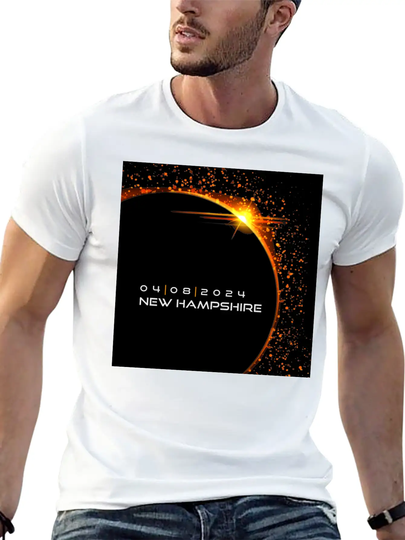 New Hampshire 2024 Eclipse Cool Souvenir Memento Relaxed Everyday Tee – Lightweight And Durable Cotton
