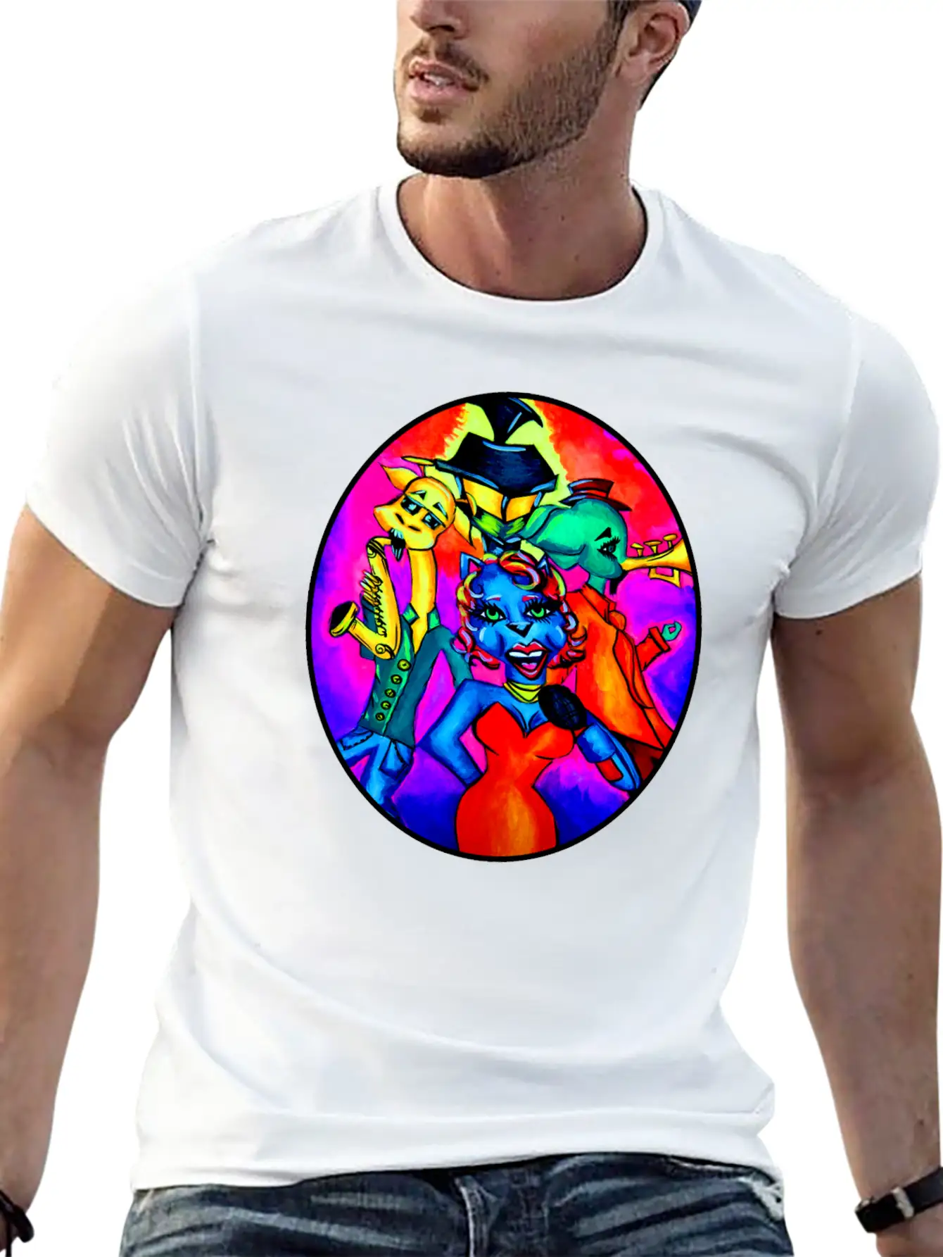 New Orleans Animal Street Band Unisex Short Sleeve Soft Cotton T-Shirt – Casual Everyday Wear