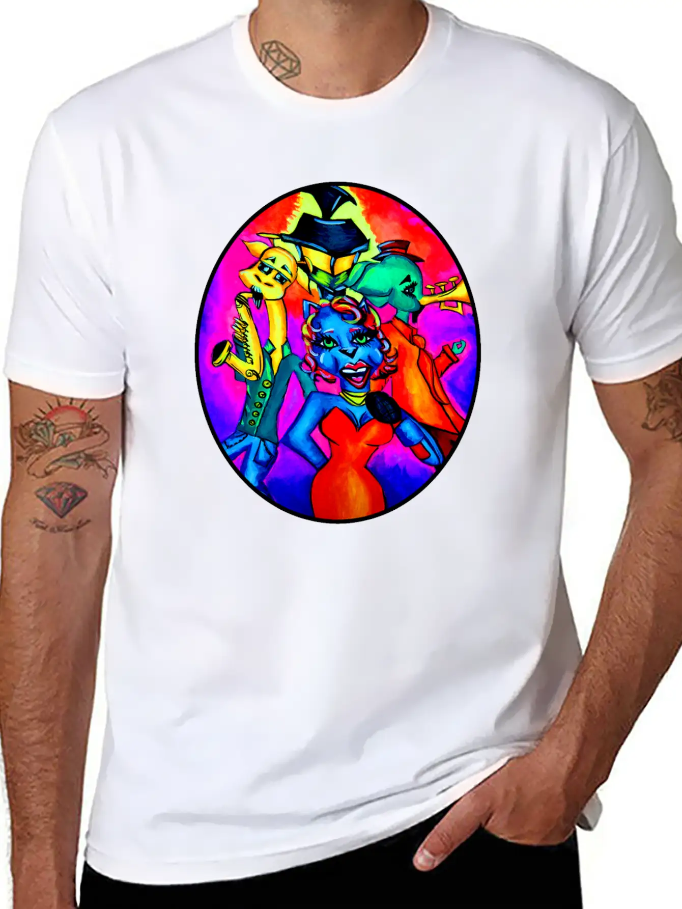 New Orleans Animal Street Band Unisex Short Sleeve Soft Cotton T-Shirt – Casual Everyday Wear