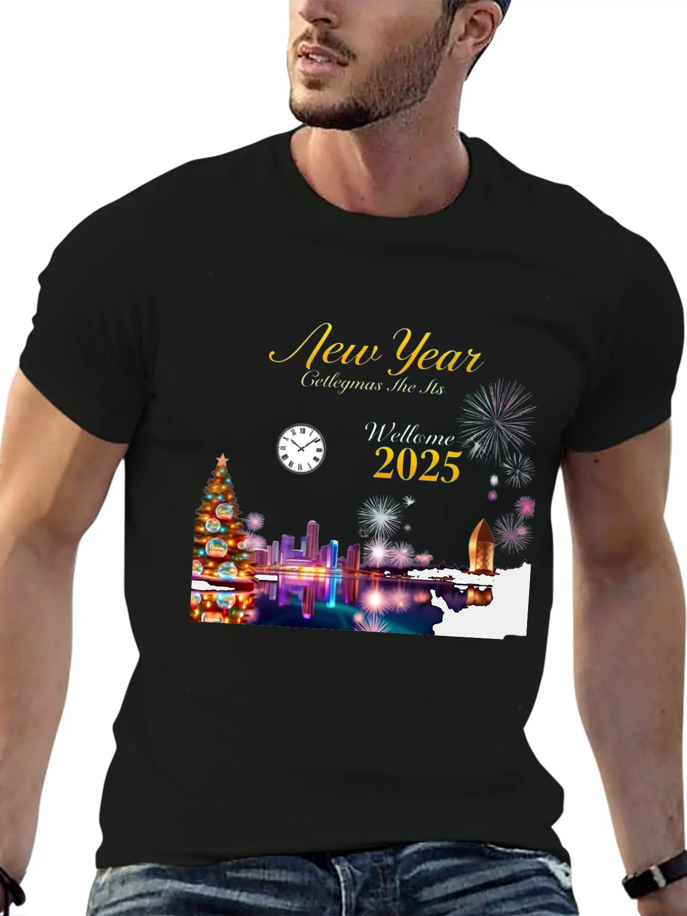 New Year, New Vibes: 2025 Collection" Stylish Everyday T-Shirt – Unisex Basic Cotton Tee