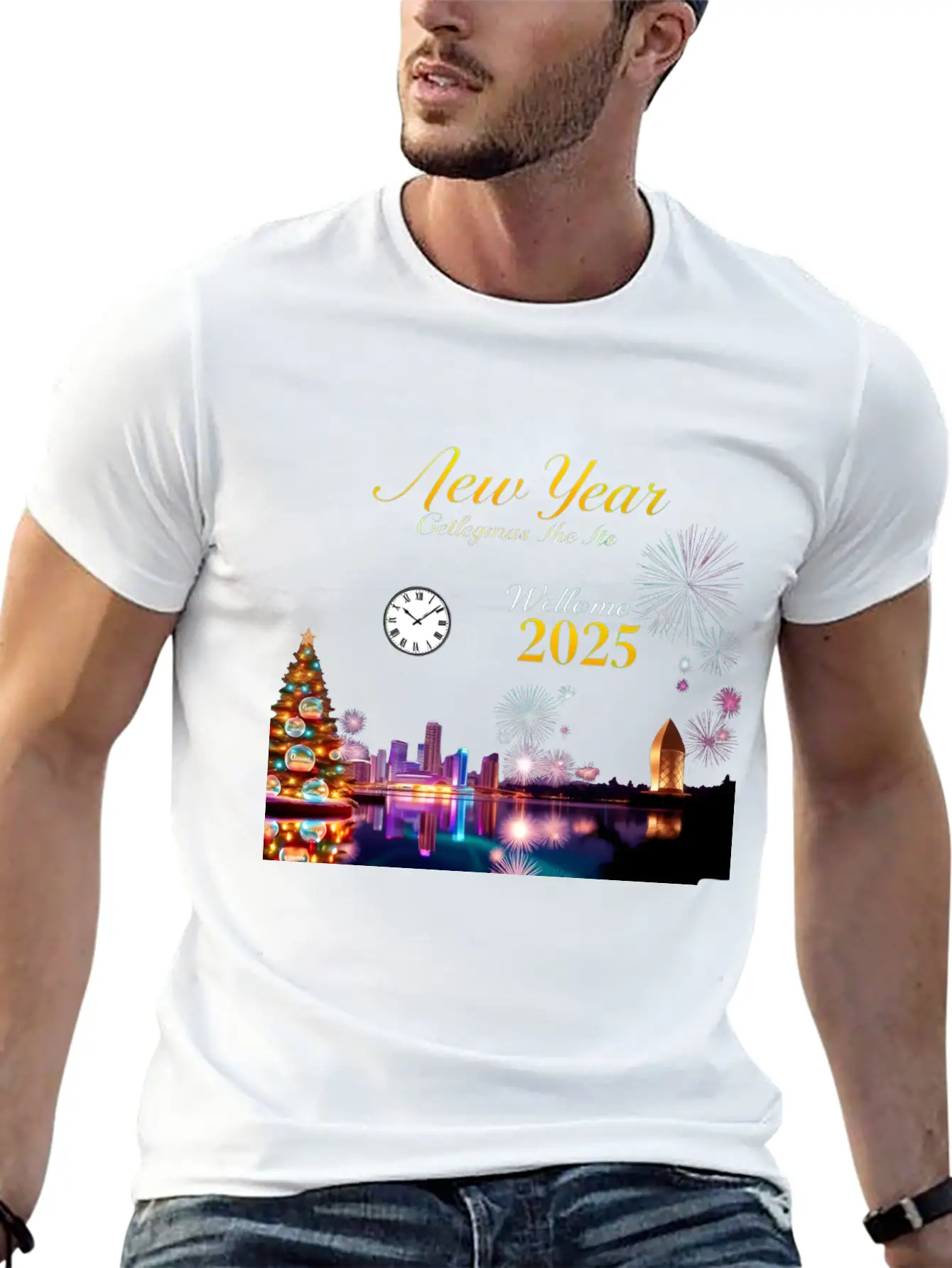 New Year, New Vibes: 2025 Collection" Stylish Everyday T-Shirt – Unisex Basic Cotton Tee