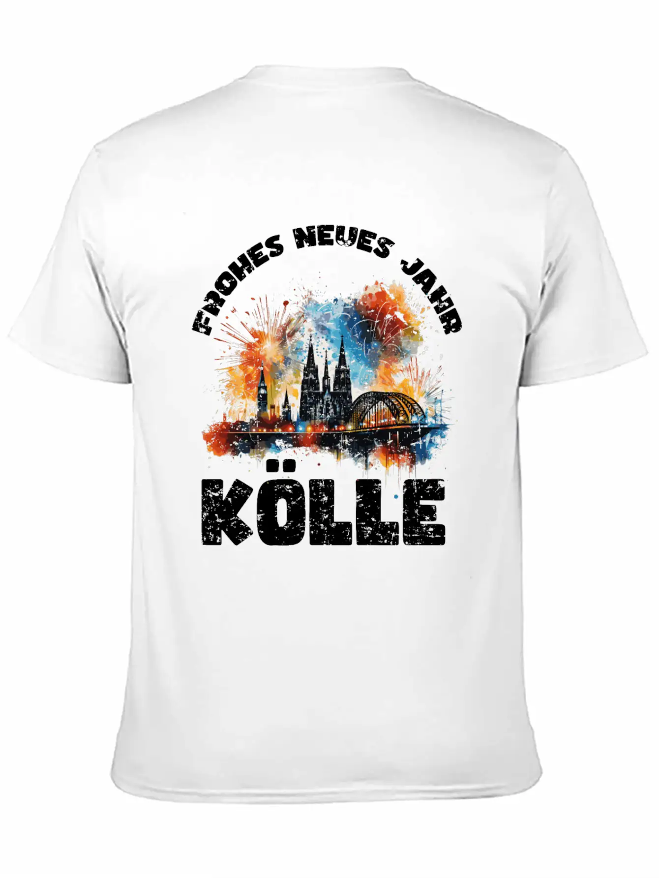 New Years Eve Happy New Year Firework In Cologne Basic Graphic T-Shirt – Daily Comfort In Soft Cotton