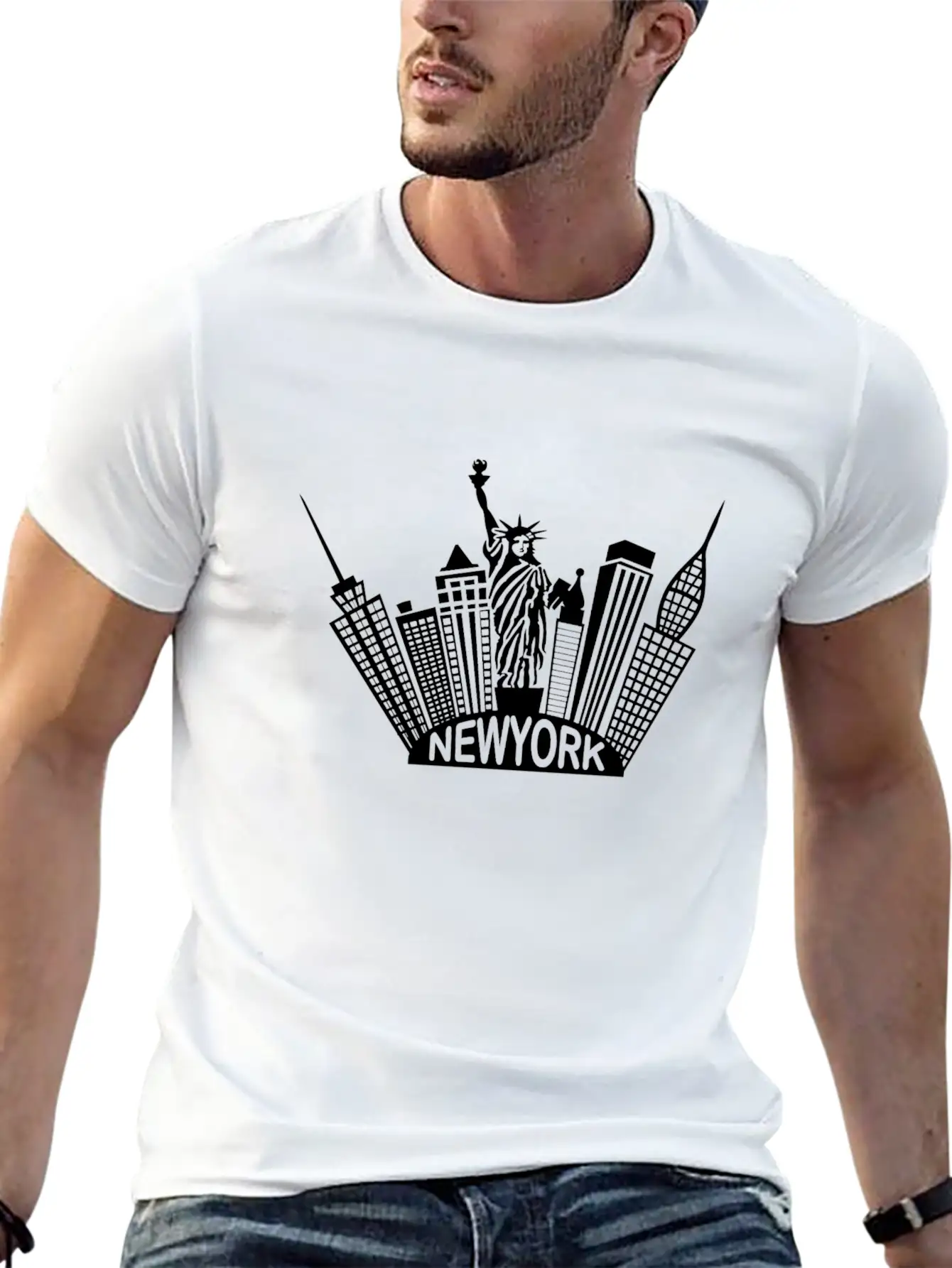 New York Skyline - Premium Design Essential Unisex Summer Tee – Soft Cotton Casual Fit