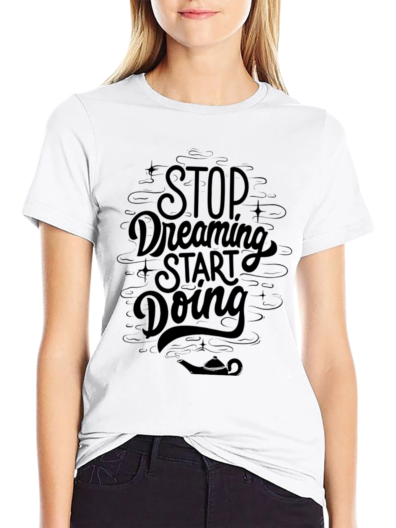Stop Dreaming Start Doing Black Graphic Tee