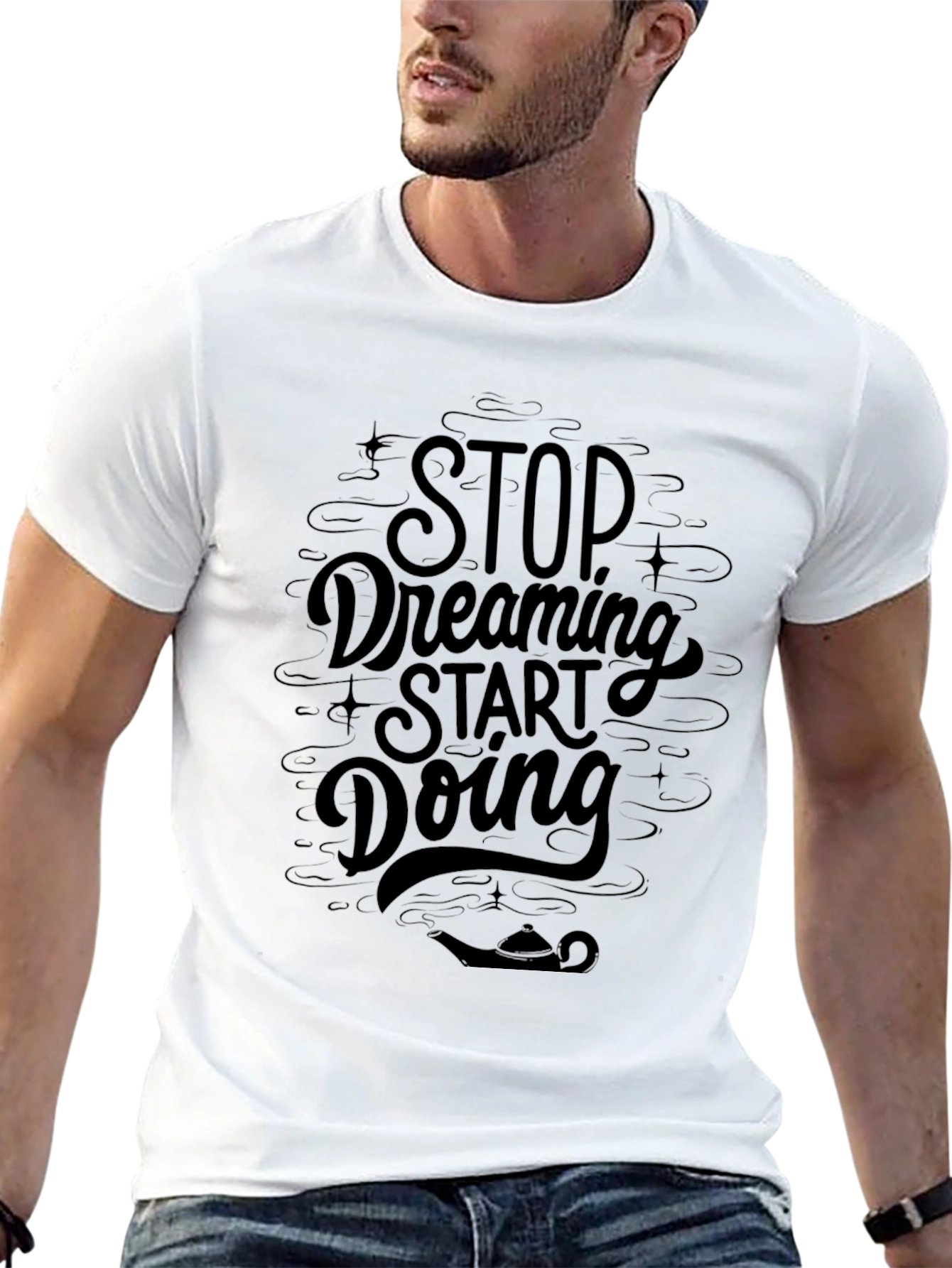 Stop Dreaming Start Doing Black Graphic Tee