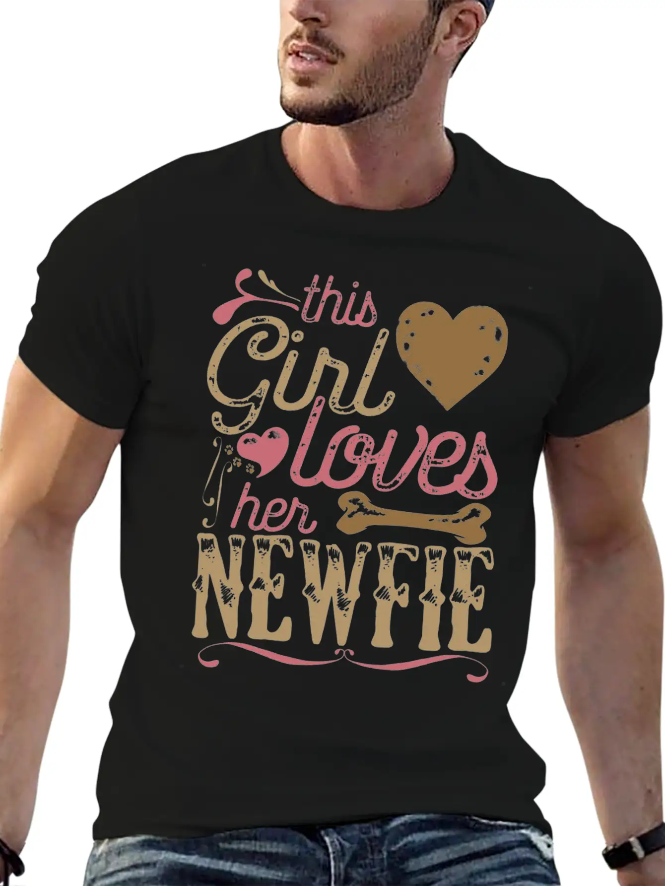 Newfie Newfoundland Dog Shirt Gift Dogs Stylish Everyday T-Shirt – Unisex Basic Cotton Tee