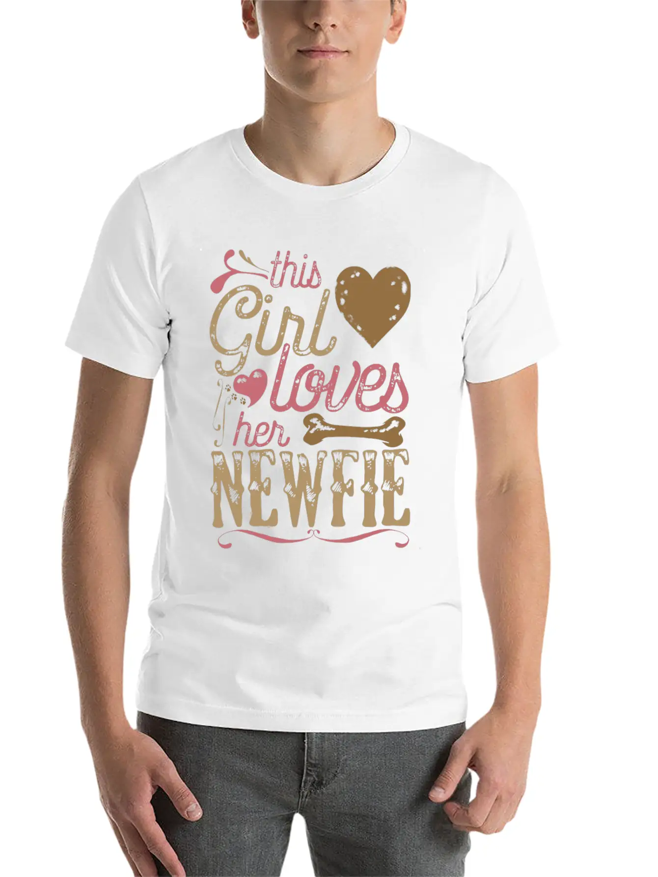 Newfie Newfoundland Dog Shirt Gift Dogs Stylish Everyday T-Shirt – Unisex Basic Cotton Tee