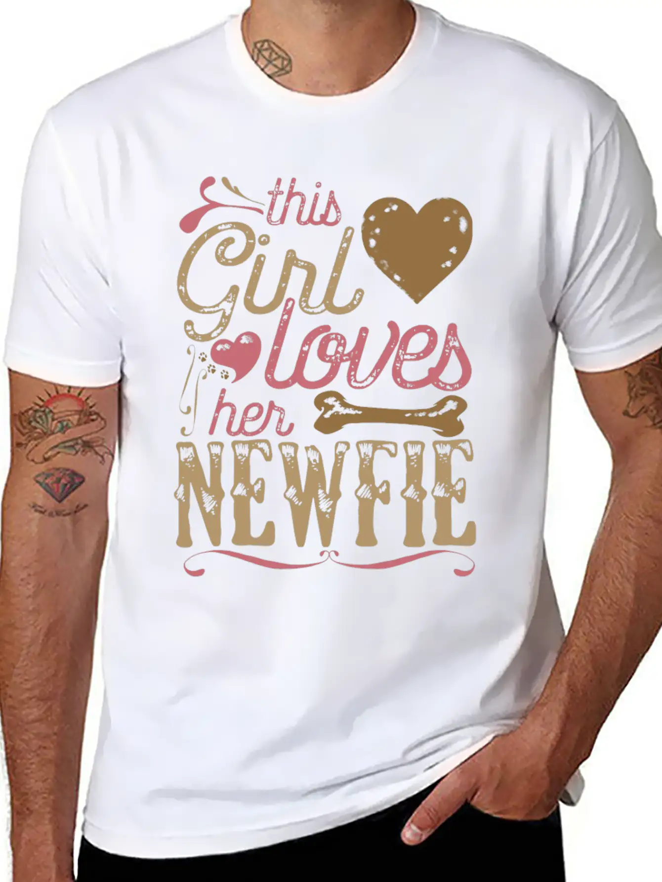 Newfie Newfoundland Dog Shirt Gift Dogs Stylish Everyday T-Shirt – Unisex Basic Cotton Tee