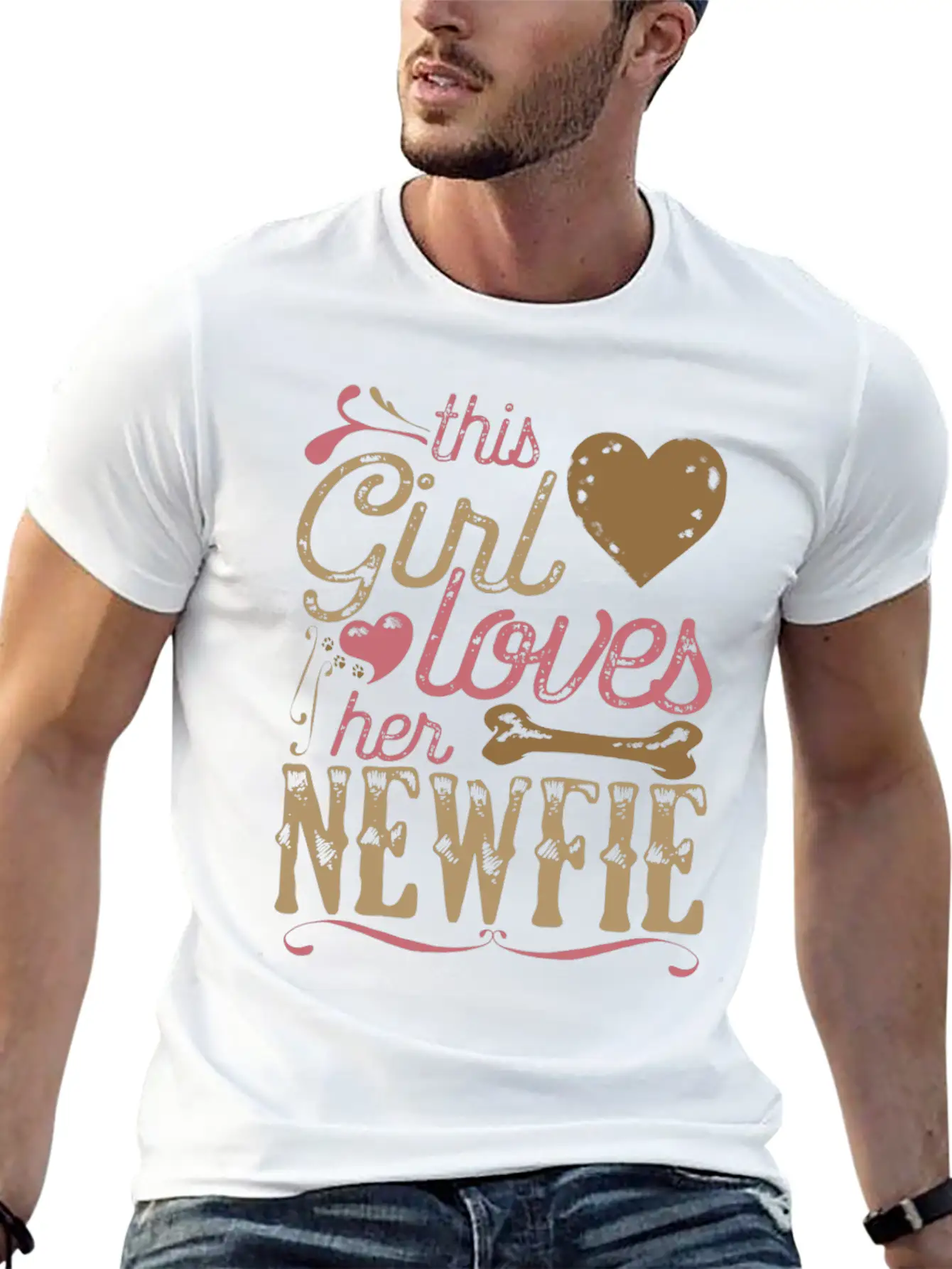 Newfie Newfoundland Dog Shirt Gift Dogs Stylish Everyday T-Shirt – Unisex Basic Cotton Tee