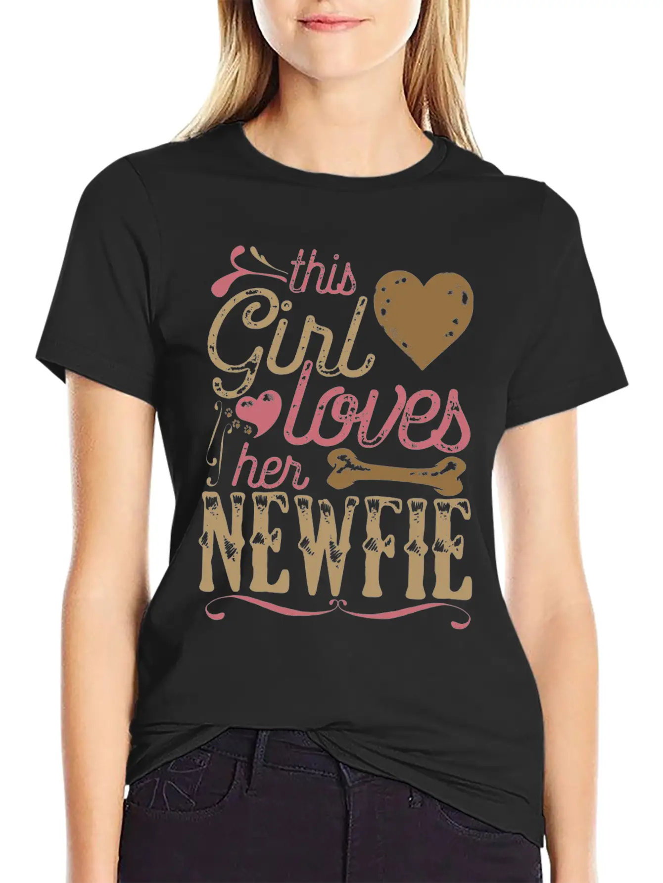 Newfie Newfoundland Dog Shirt Gift Dogs Stylish Everyday T-Shirt – Unisex Basic Cotton Tee