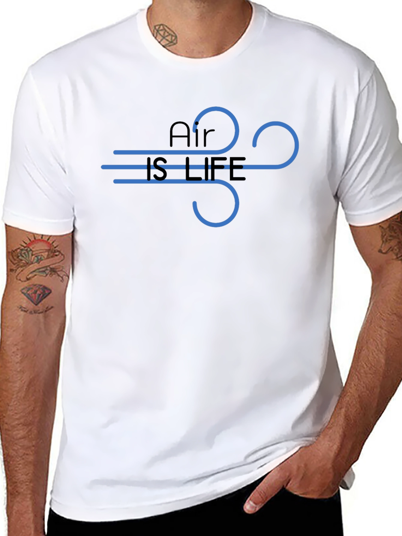 Air is Life Graphic Tee - Black Cotton T-Shirt