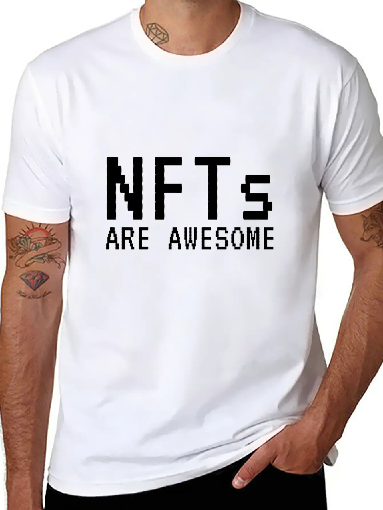 NFTs Are Awesome Non-Fungible Token Unisex Short Sleeve Soft Cotton T-Shirt – Casual Everyday Wear