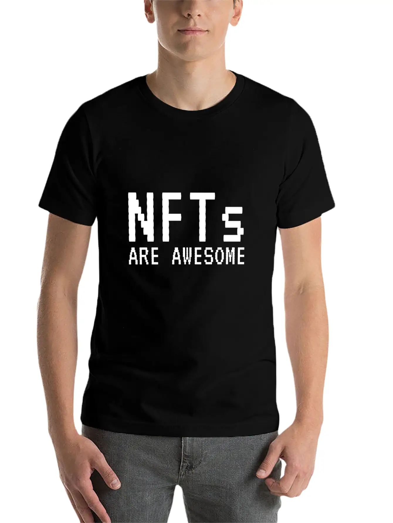 NFTs Are Awesome Non-Fungible Token Unisex Short Sleeve Soft Cotton T-Shirt – Casual Everyday Wear