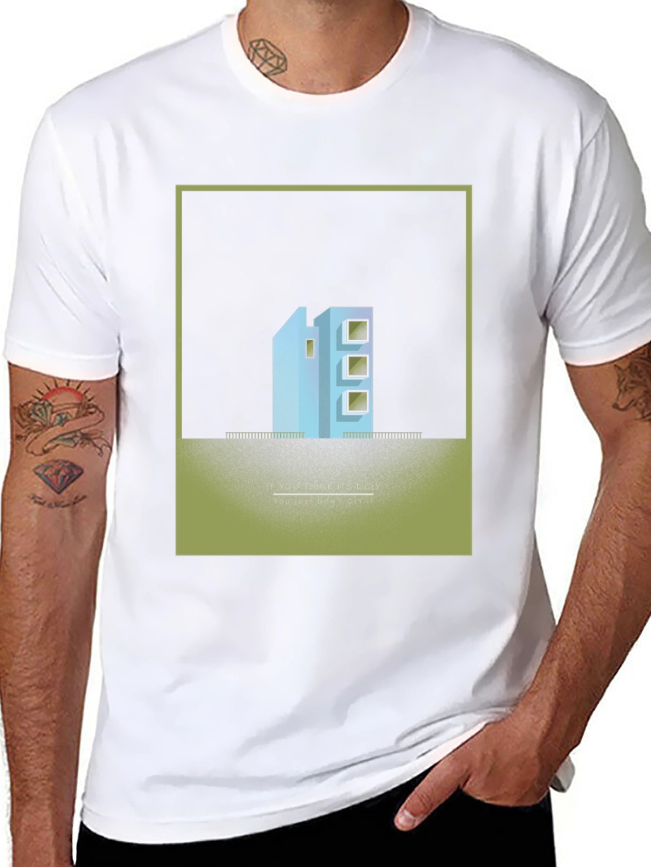 Unique Building Design T-Shirt - Modern Art Tee