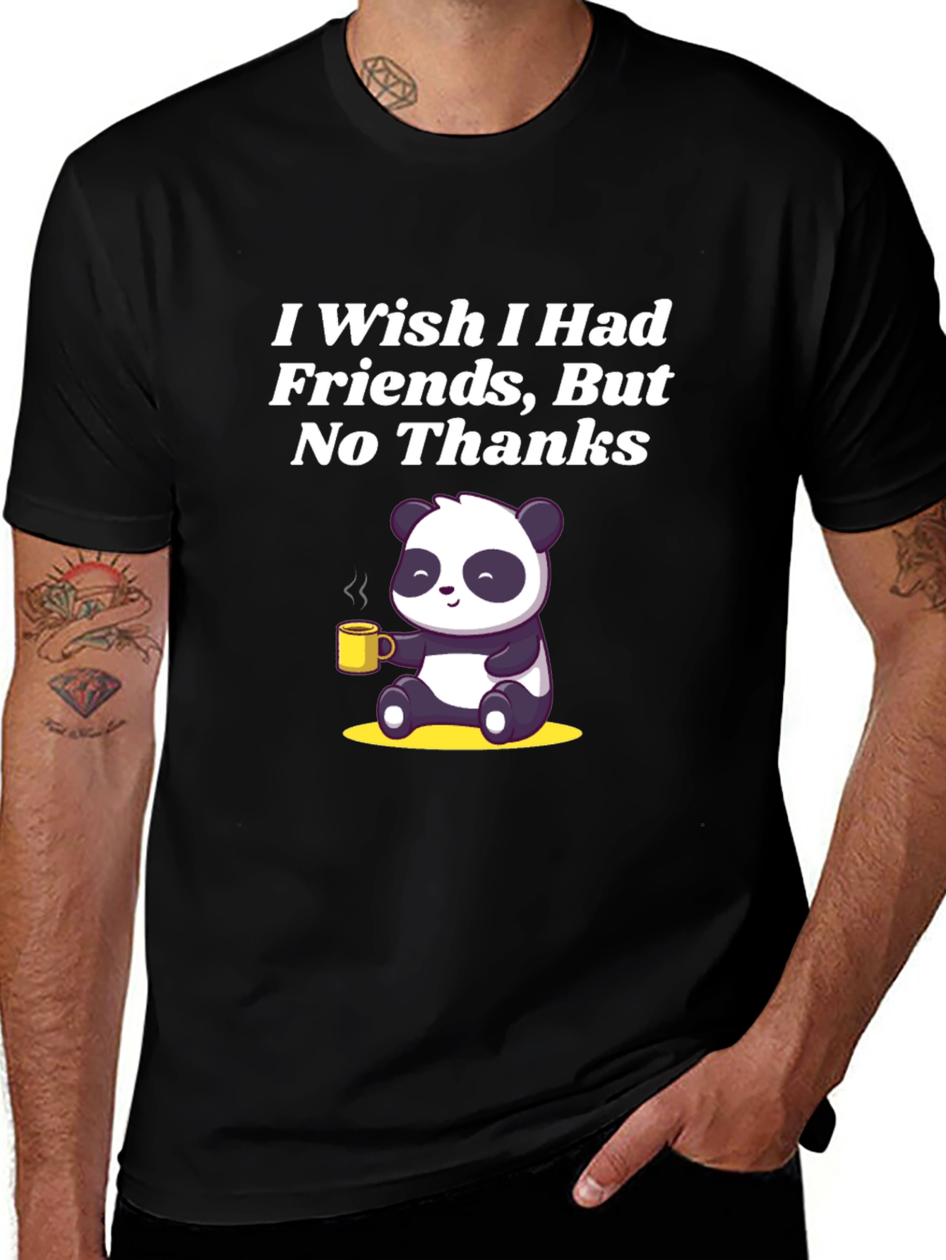 I Wish I Had Friends Panda T-Shirt