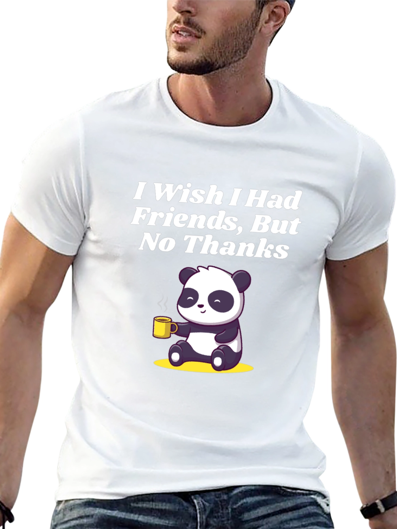 I Wish I Had Friends Panda T-Shirt