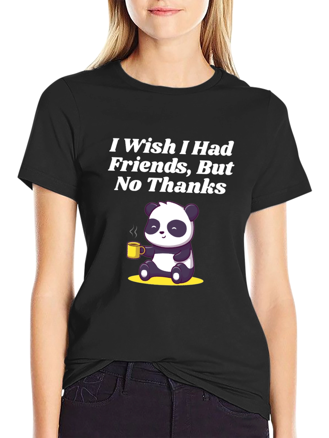 I Wish I Had Friends Panda T-Shirt