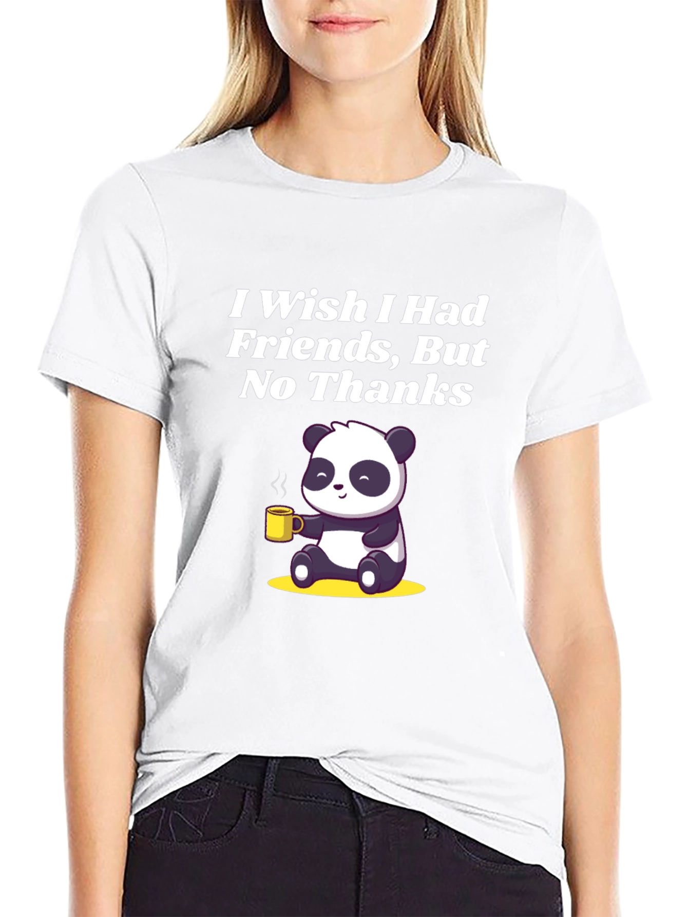 I Wish I Had Friends Panda T-Shirt