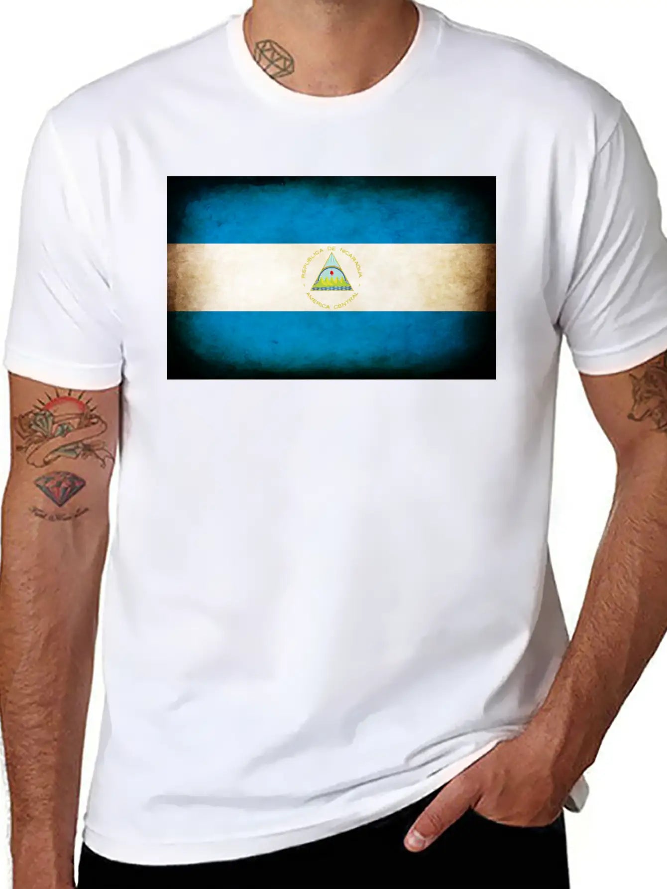 Nicaragua Flag Stylish Everyday T-Shirt – Unisex Basic Cotton Tee