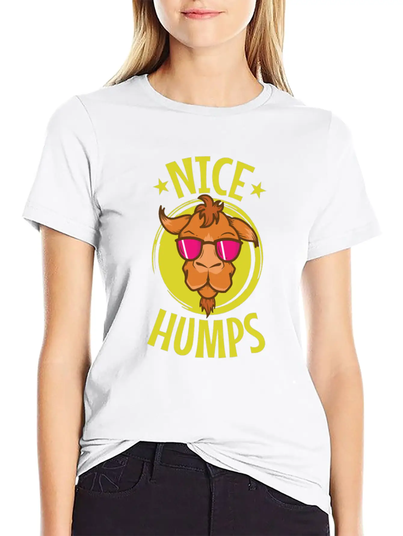 Nice Humps Cool Camel Dromedary Unisex Short Sleeve Soft Cotton T-Shirt – Casual Everyday Wear