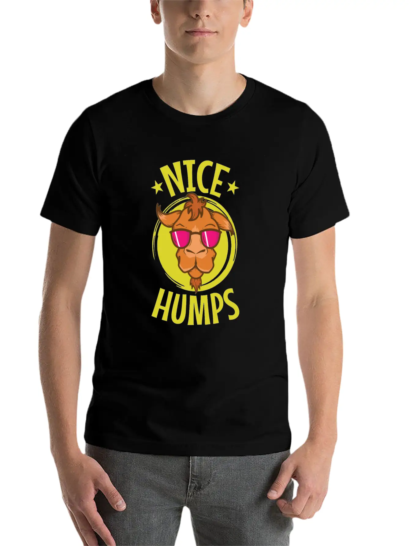 Nice Humps Cool Camel Dromedary Unisex Short Sleeve Soft Cotton T-Shirt – Casual Everyday Wear