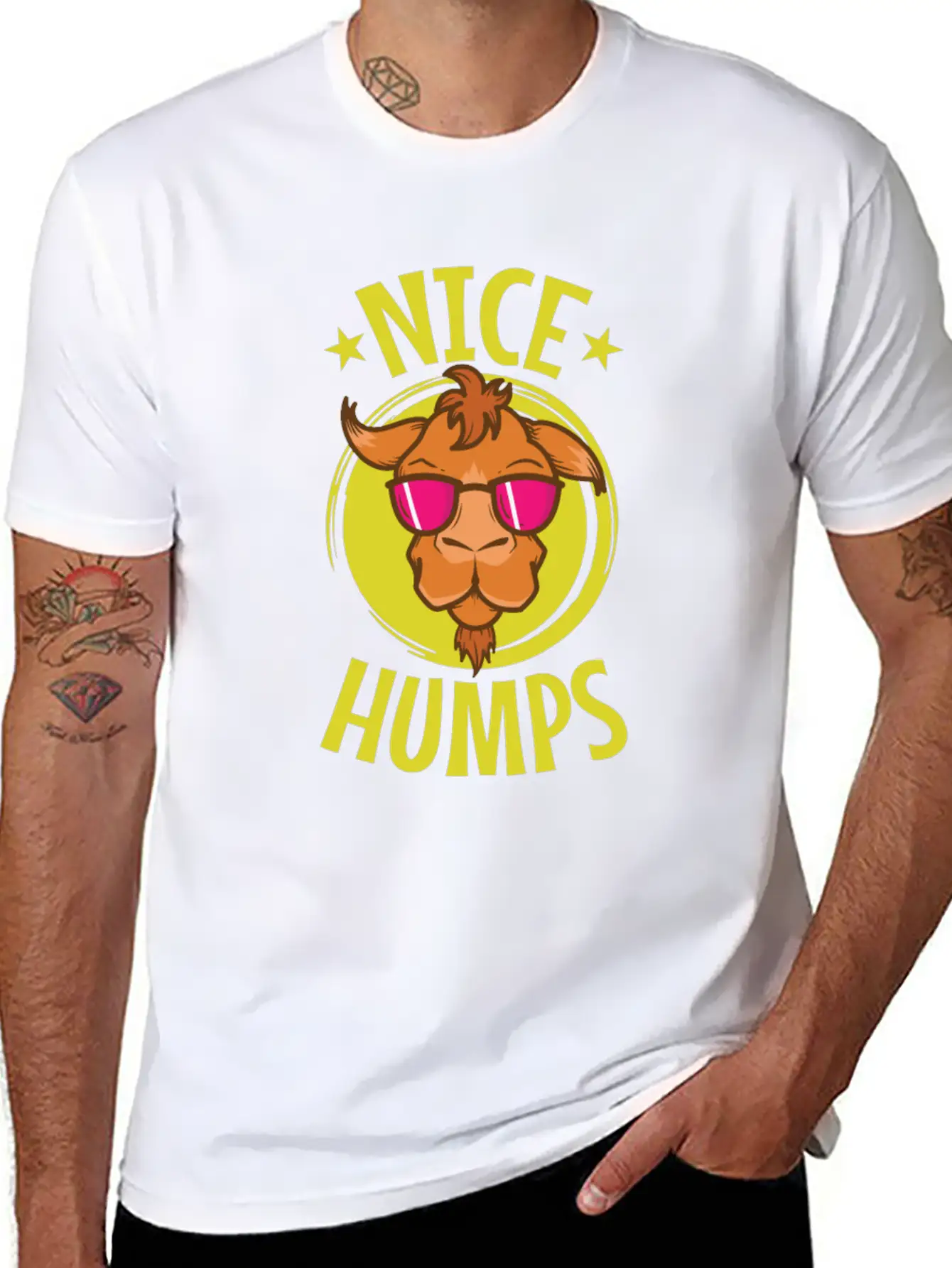 Nice Humps Cool Camel Dromedary Unisex Short Sleeve Soft Cotton T-Shirt – Casual Everyday Wear
