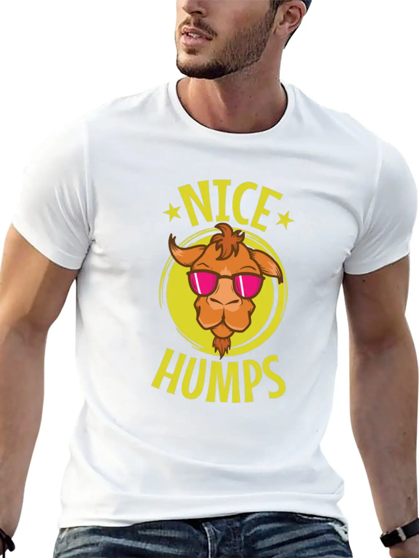 Nice Humps Cool Camel Dromedary Unisex Short Sleeve Soft Cotton T-Shirt – Casual Everyday Wear