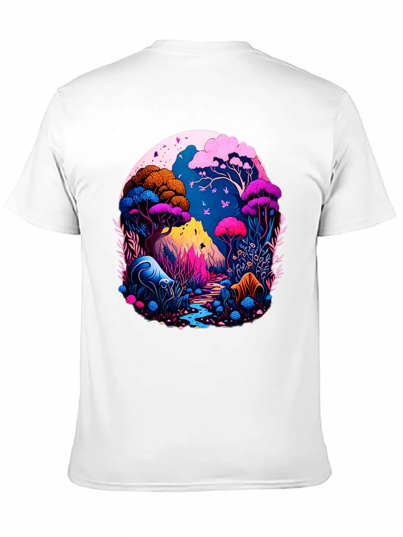 Night Landscape Essential Unisex Summer Tee – Soft Cotton Casual Fit