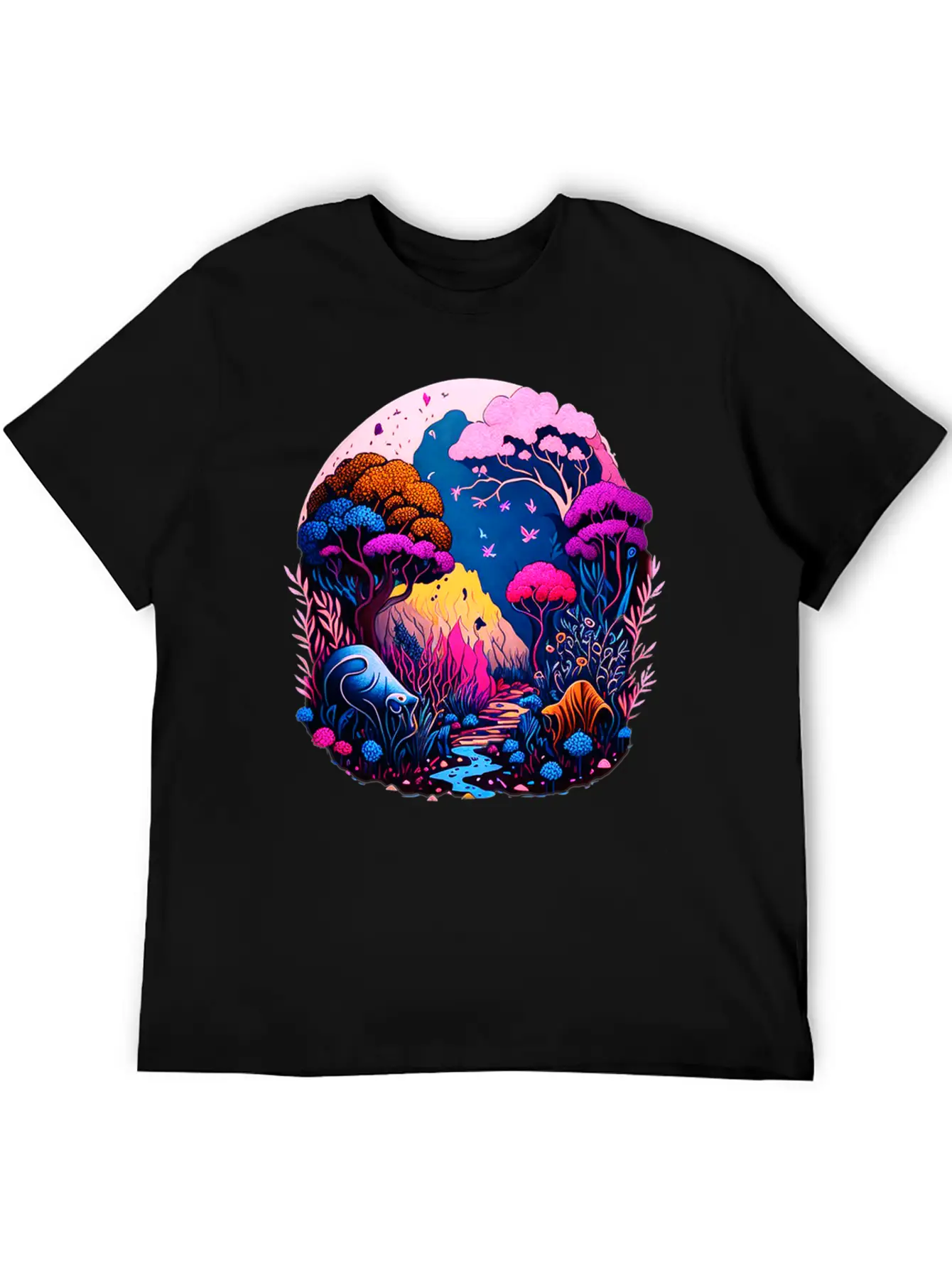 Night Landscape Essential Unisex Summer Tee – Soft Cotton Casual Fit
