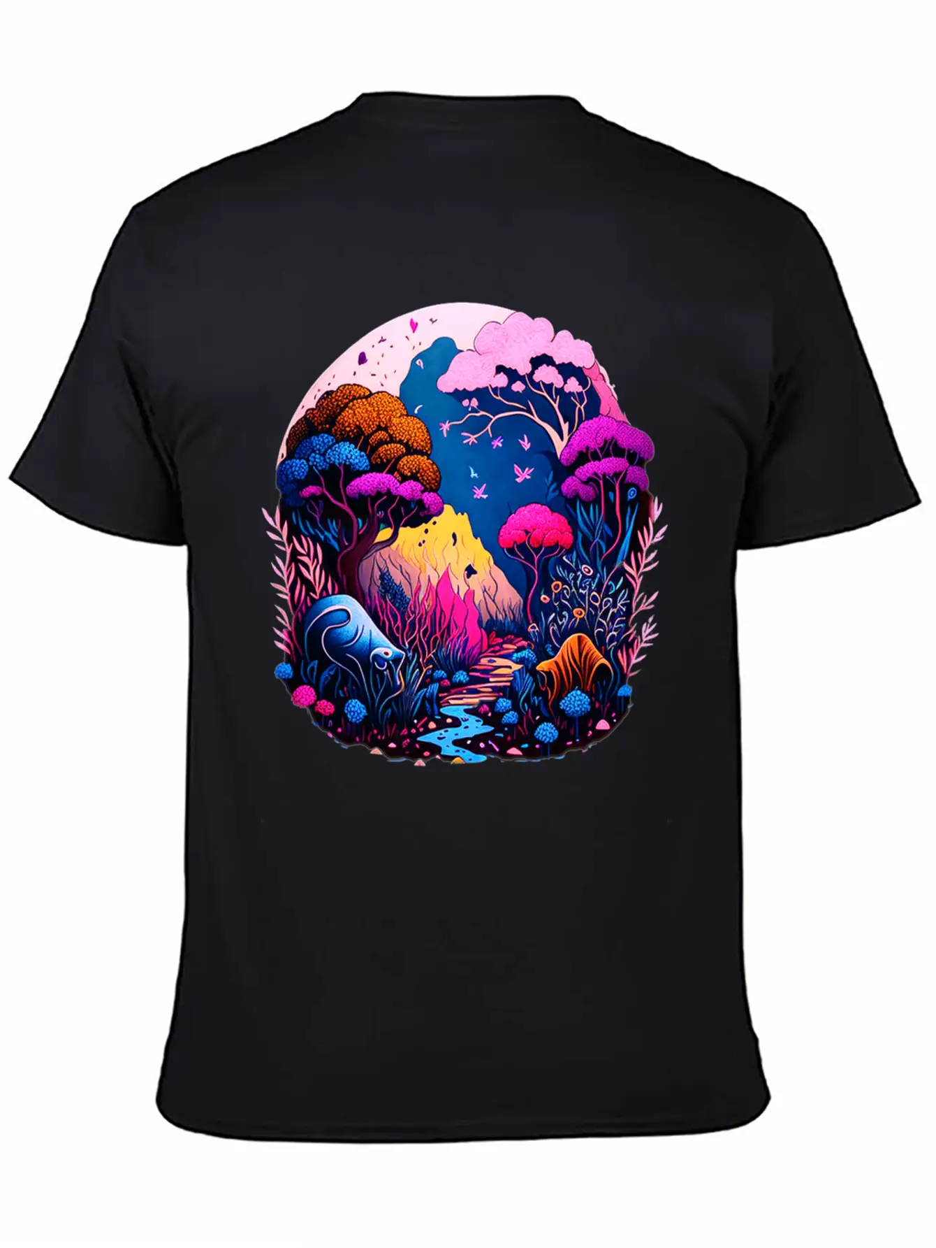 Night Landscape Essential Unisex Summer Tee – Soft Cotton Casual Fit