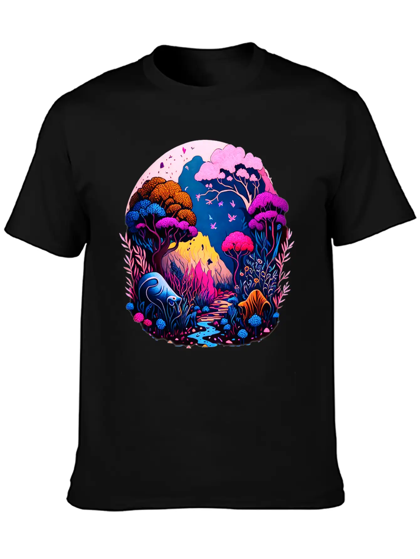 Night Landscape Essential Unisex Summer Tee – Soft Cotton Casual Fit