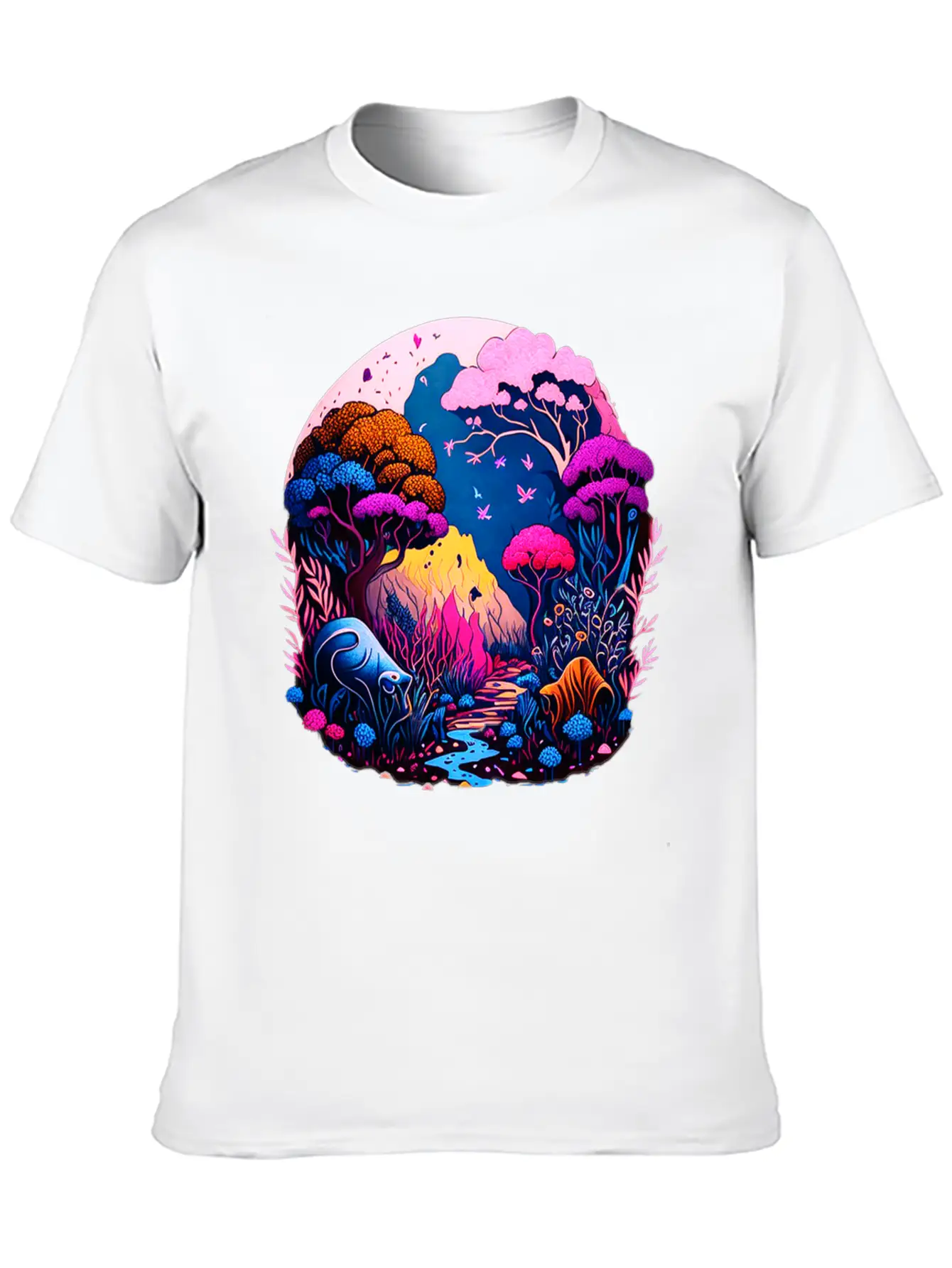 Night Landscape Essential Unisex Summer Tee – Soft Cotton Casual Fit