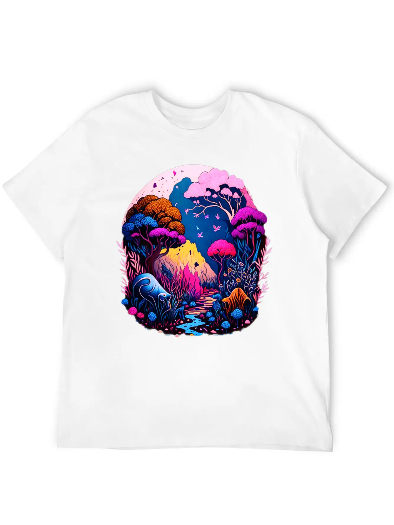 Night Landscape Essential Unisex Summer Tee – Soft Cotton Casual Fit