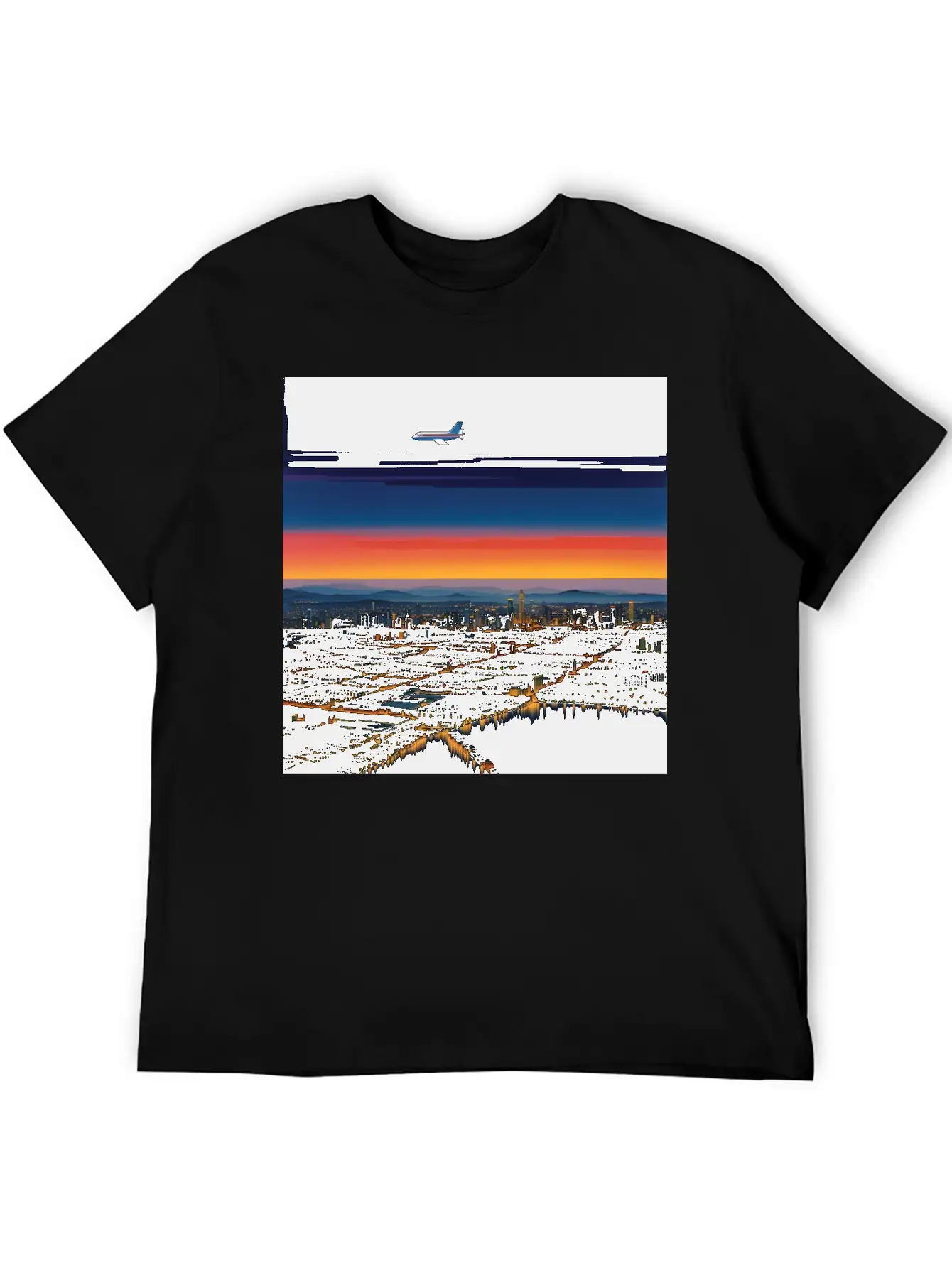 Nightscape Urban Hiroshi Nagai Abstract Essential Unisex Summer Tee – Soft Cotton Casual Fit
