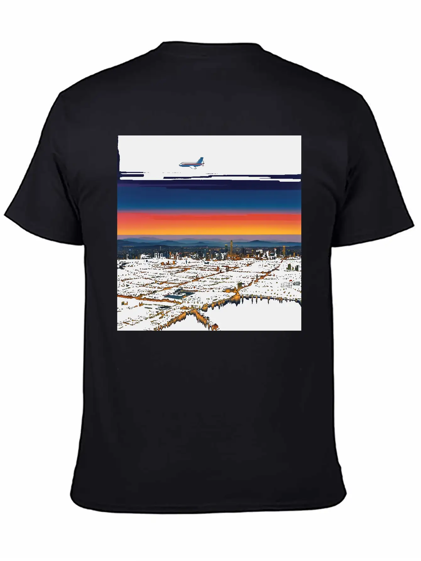Nightscape Urban Hiroshi Nagai Abstract Essential Unisex Summer Tee – Soft Cotton Casual Fit