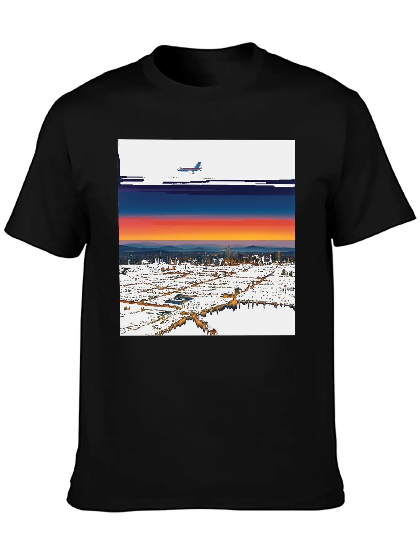 Nightscape Urban Hiroshi Nagai Abstract Essential Unisex Summer Tee – Soft Cotton Casual Fit