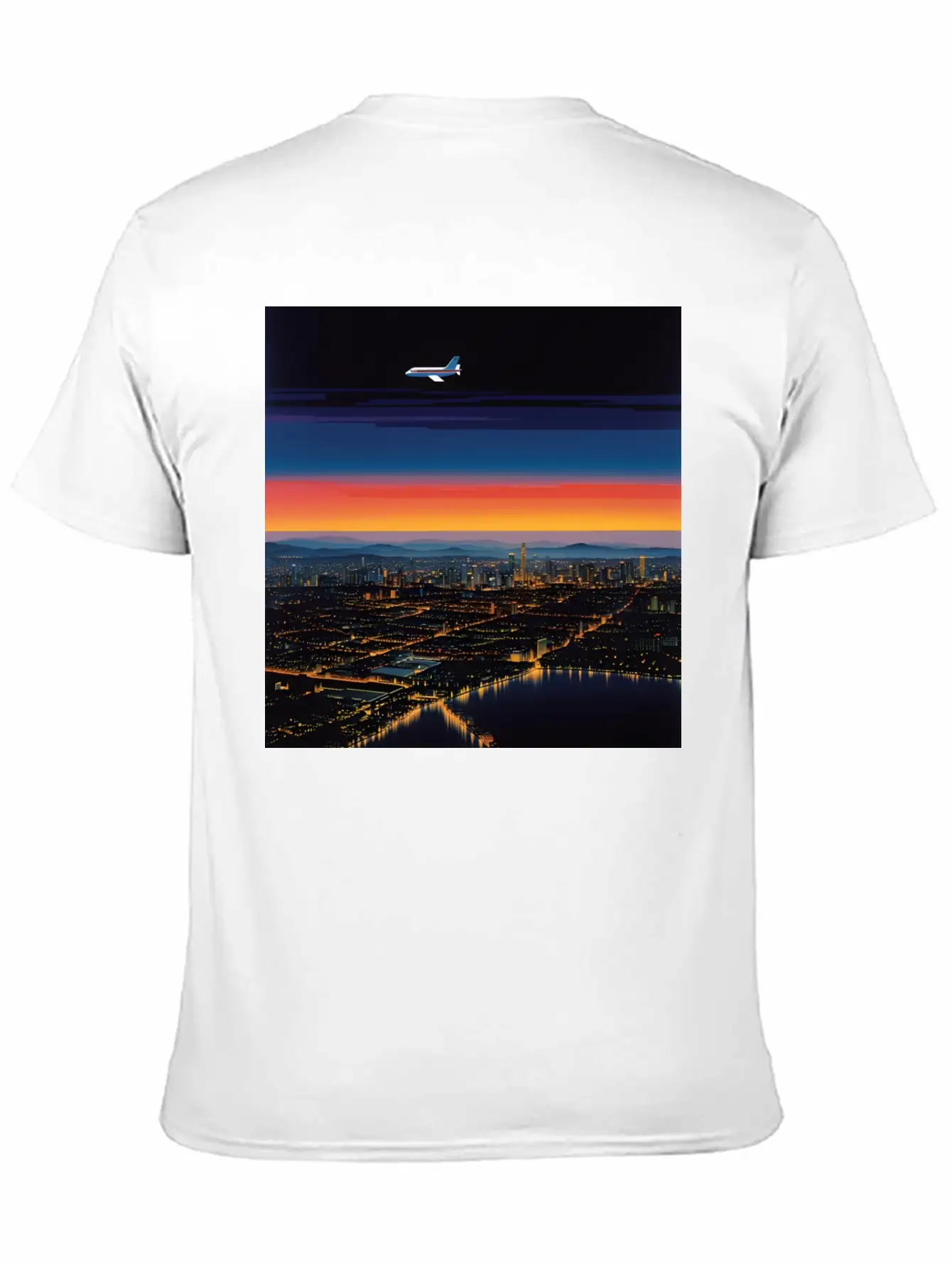Nightscape Urban Hiroshi Nagai Abstract Essential Unisex Summer Tee – Soft Cotton Casual Fit