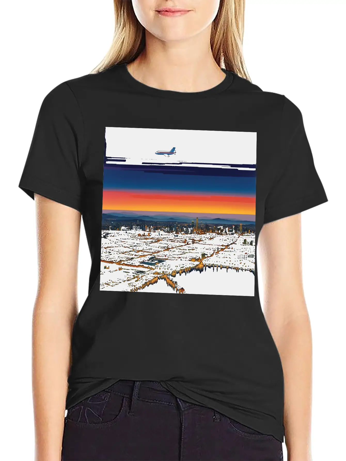Nightscape Urban Hiroshi Nagai Abstract Essential Unisex Summer Tee – Soft Cotton Casual Fit