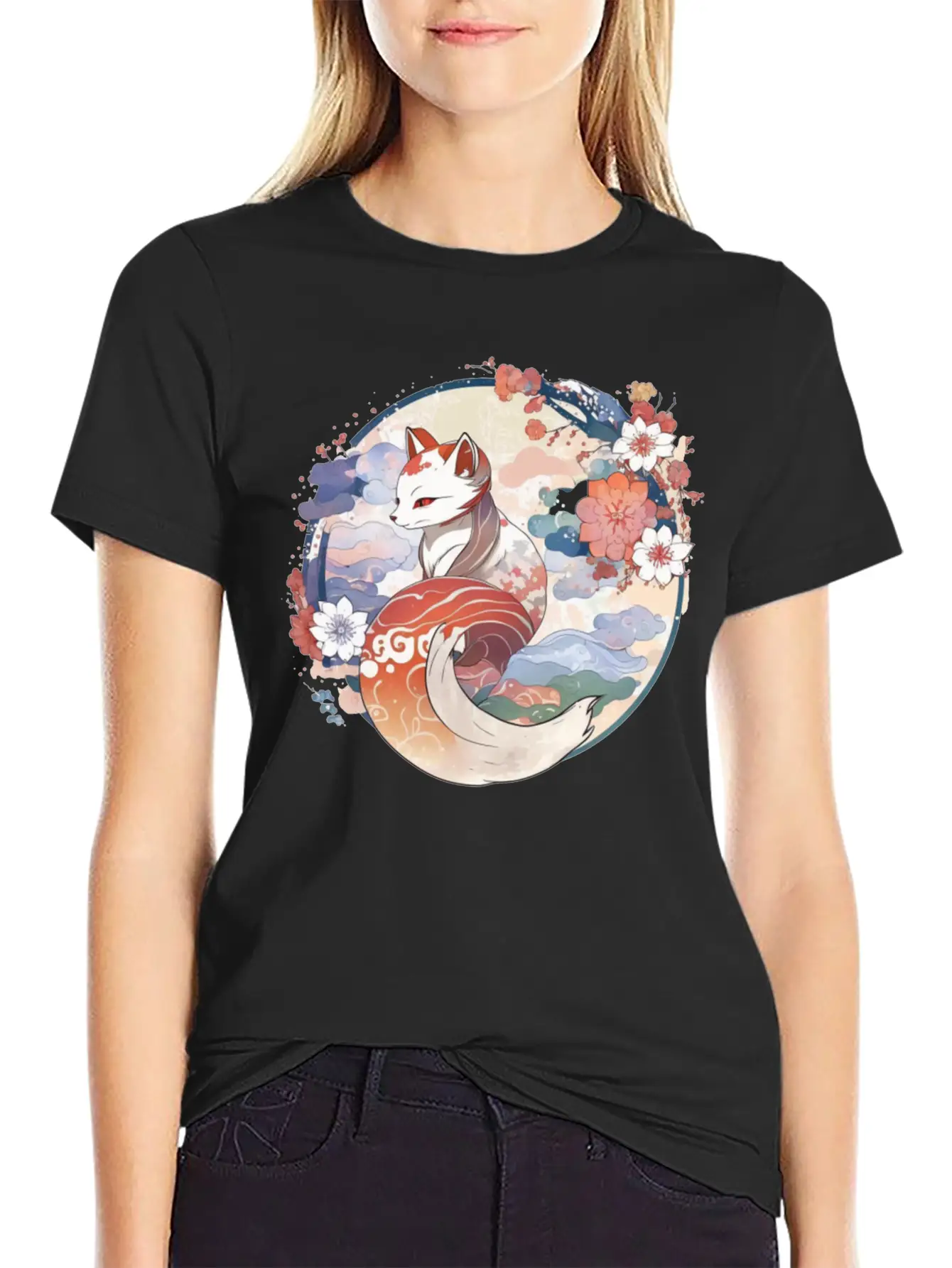 Nine Tailed Fox Spirit Stylish Everyday T-Shirt – Unisex Basic Cotton Tee
