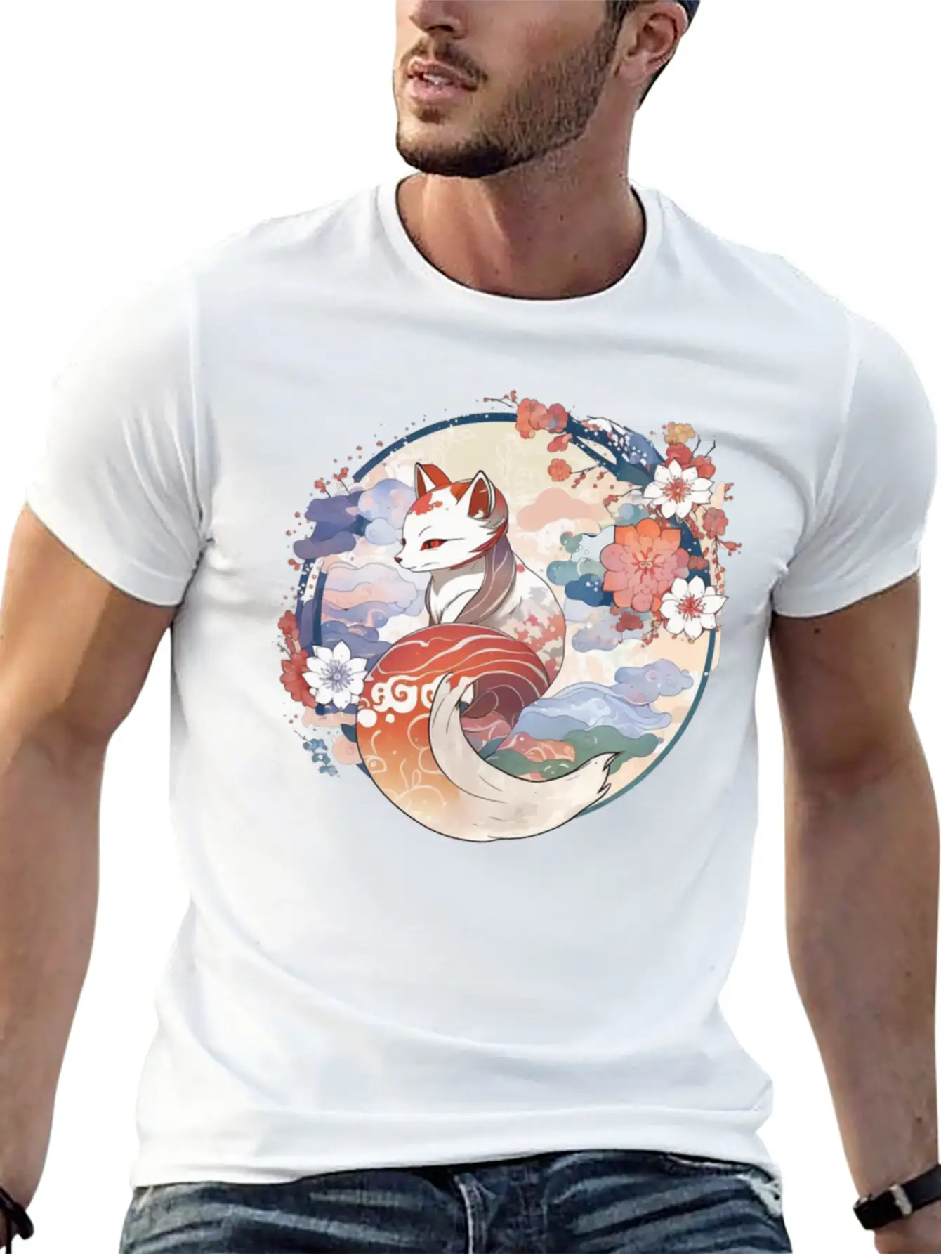 Nine Tailed Fox Spirit Stylish Everyday T-Shirt – Unisex Basic Cotton Tee